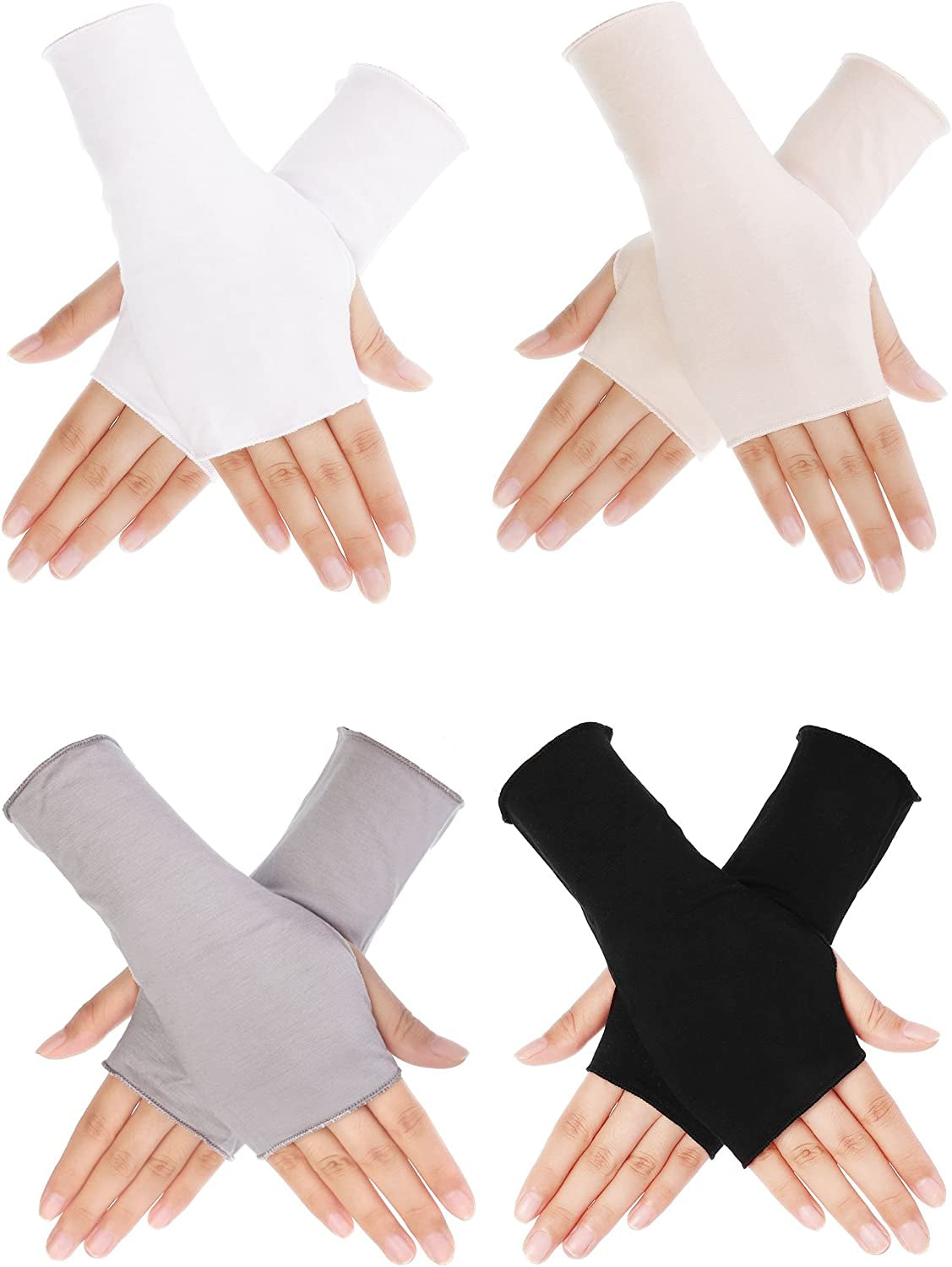 Bememo UV Protection Gloves Wrist Length Sun Block Driving Gloves Unisex Fingerless Glove Apparel & Accessories > Clothing Accessories > Gloves & Mittens Bememo