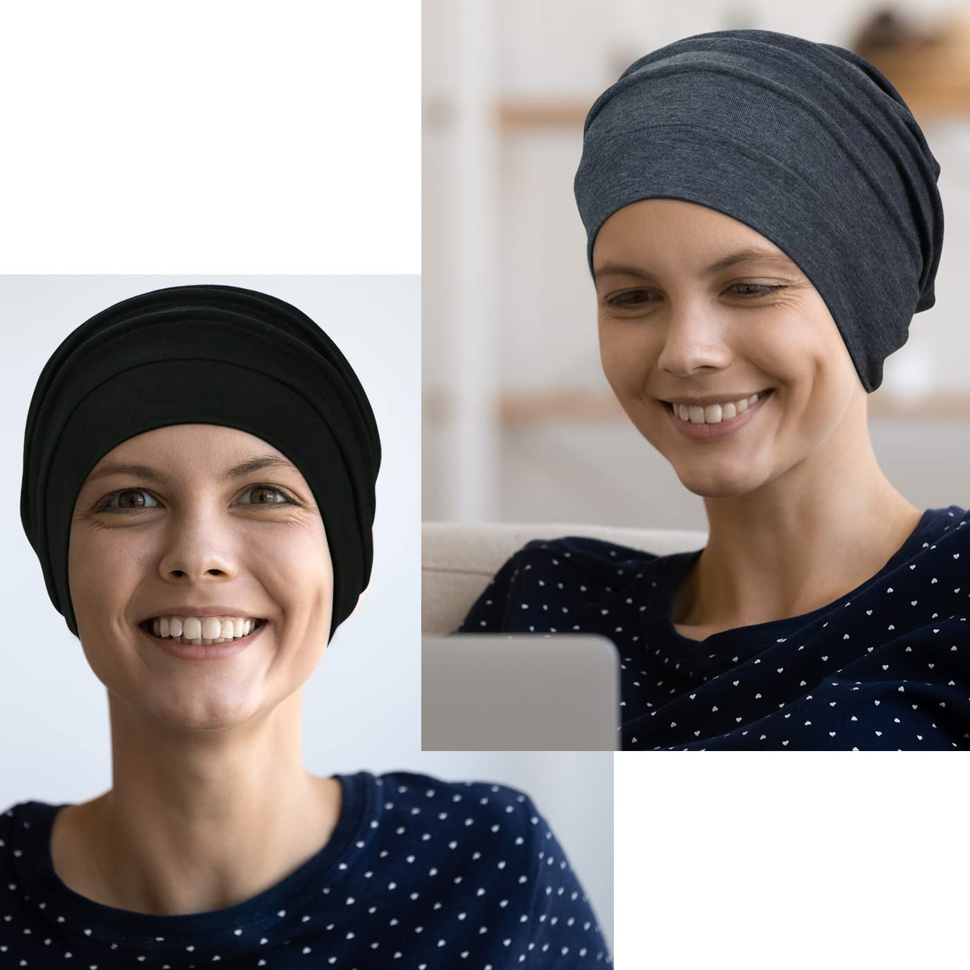 Kisumthy 2 PCS Cotton Slouchy Chemo Beanies, Chemo Cap Headwear Cancer Hats for Women with Hair Loss Apparel & Accessories > Clothing Accessories > Headwear Kisumthy