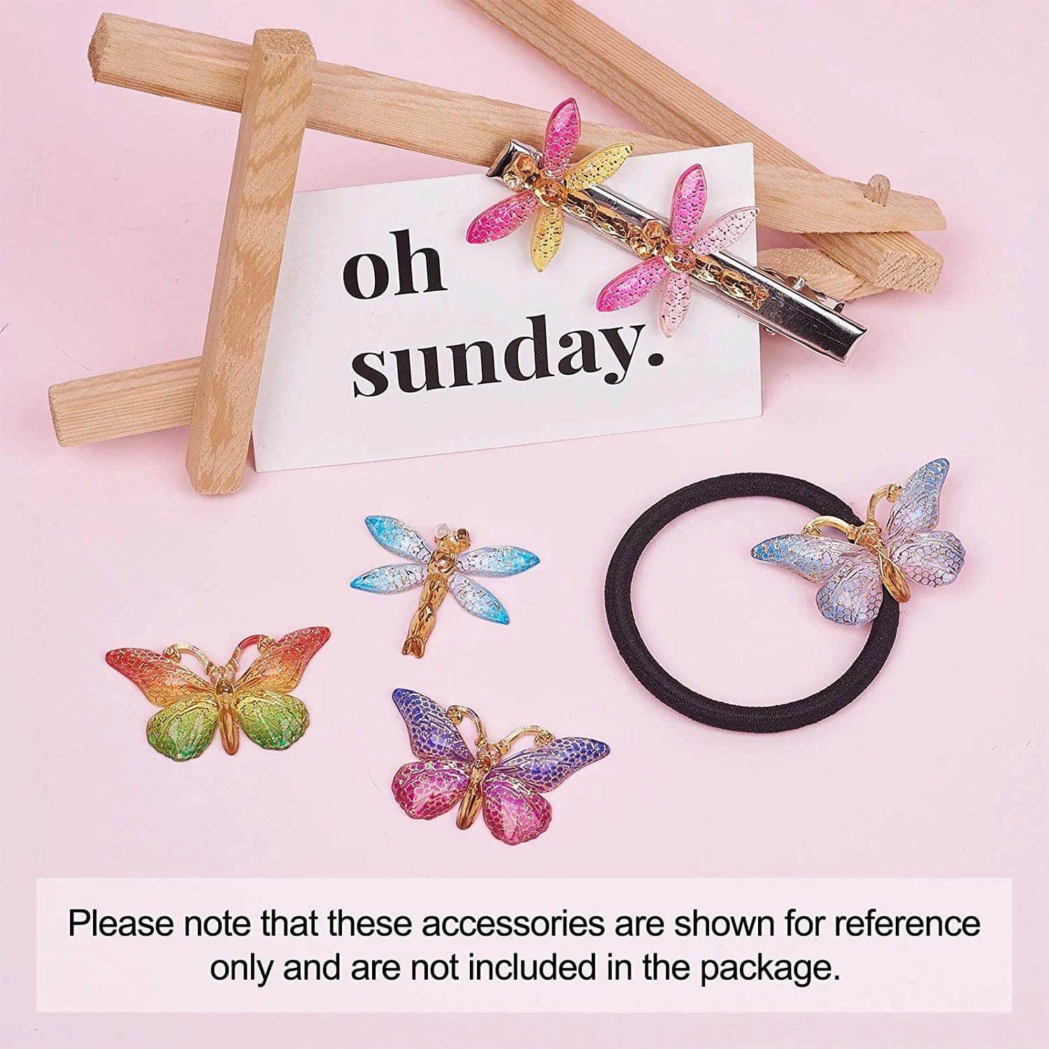 36Pcs Colorful Butterfly Dragonfly Pendants Plastic Insect Animal Flat Back Charms Connectors Embellishment for Jewelry Crafts Making