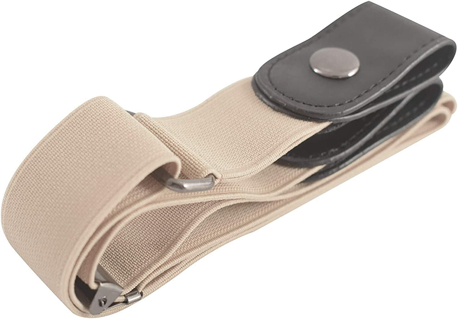 Morecon Buckle-Free Waist Invisible Belt for Jeans Elastic Belt for Women/Man,Beige,One Size Apparel & Accessories > Clothing Accessories > Belts MORECON