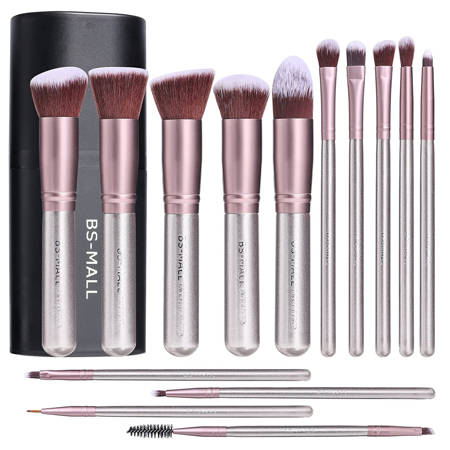 Makeup Brushes BS-MALL Premium Synthetic Foundation Powder Concealers Eye Shadows Makeup 14 Pcs Brush Set (A-Rose Golden) Health & Beauty > Personal Care > Cosmetics > Cosmetic Tools > Makeup Tools BS-MALL C-Purple