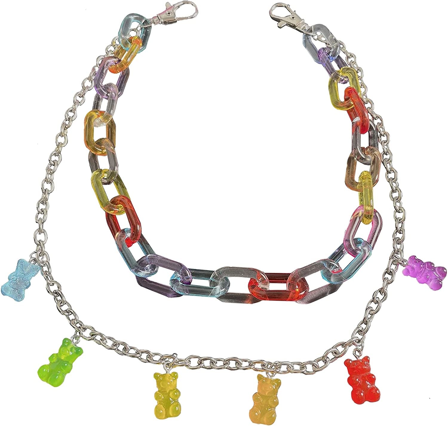 CSIYANJRY99 Pants Chain Wallet Chain Punk Chain Hip Hop Butterfly Lock Charm Jeans Chains Rock Chains for Women Men Hipster Women Fashion Trendy Waist Pants Chain Jewelry Clothing Accessories Apparel & Accessories > Jewelry > Body Jewelry CSIYANJRY99 D-Little bear