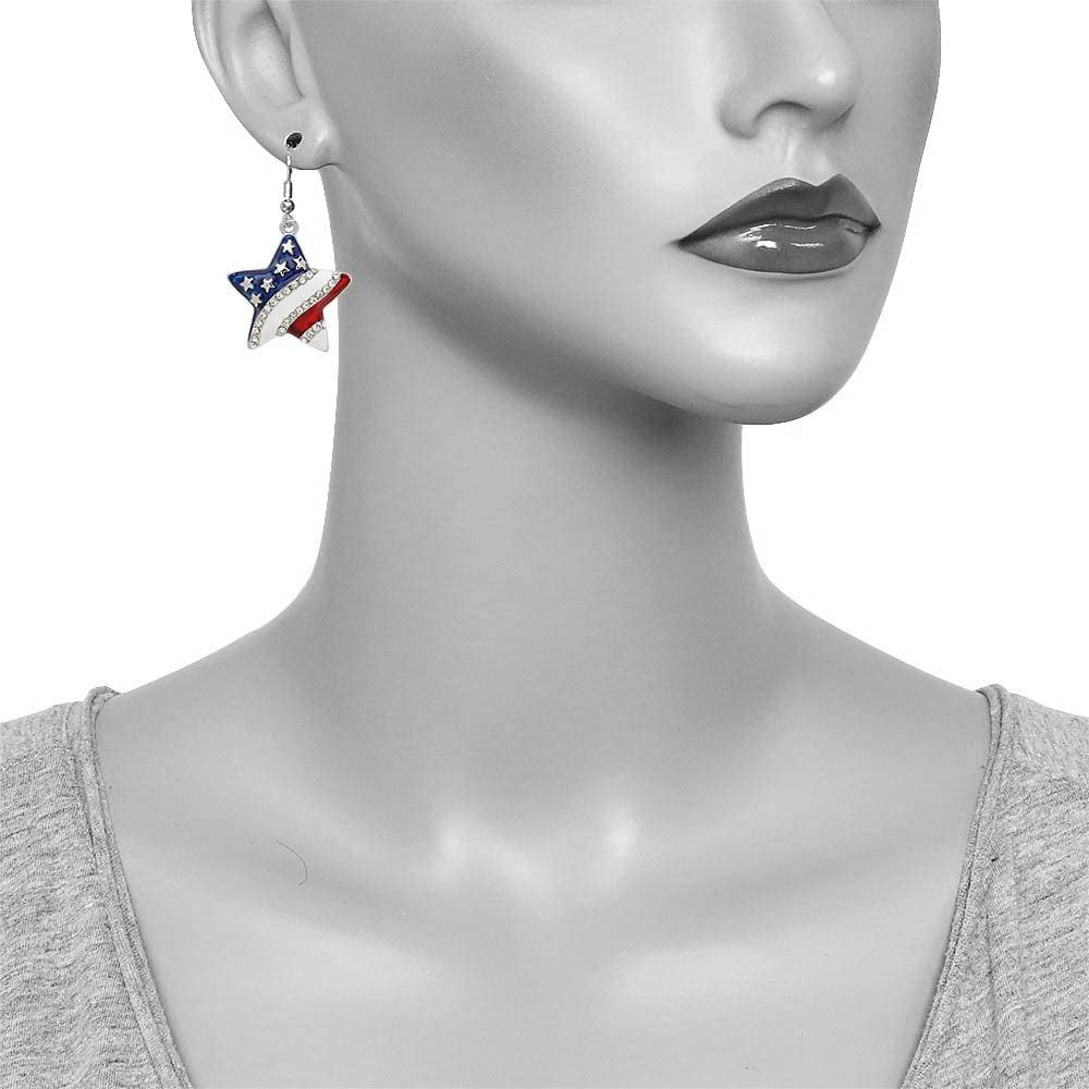Pammyj Red White Bllue American Flag Earrings Apparel & Accessories > Jewelry > Earrings PammyJ Necklace