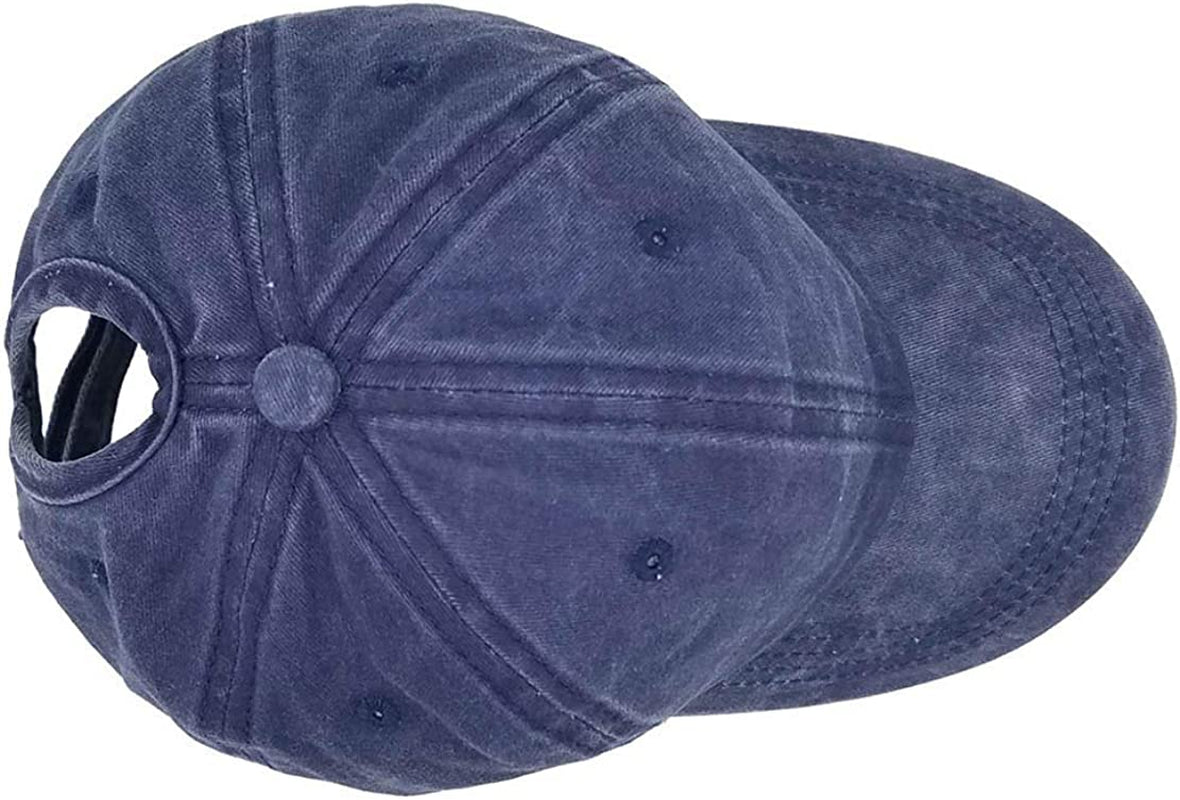 Eohak Ponytail Baseball Hat Distressed Retro Washed Womens Twill Apparel & Accessories > Clothing Accessories > Hats KYLIE MAX
