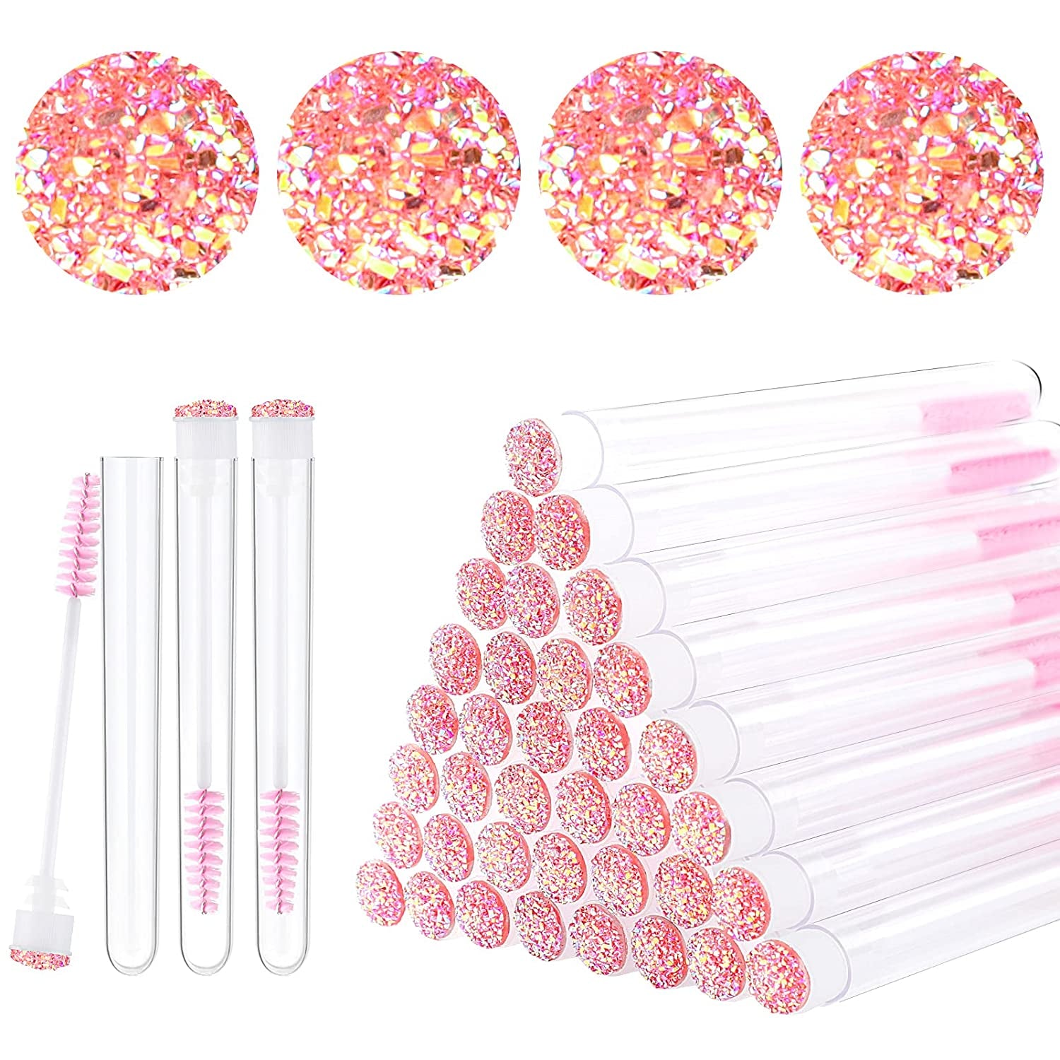 Dming 10Pcs Eyelash Brush Lash Wand Makeup Tool Eyelash Extension Supplies Cleaning Brush Diamond Mascara Mix Color Health & Beauty > Personal Care > Cosmetics > Cosmetic Tools > Makeup Tools Dming star l pink 50 Count (Pack of 1)