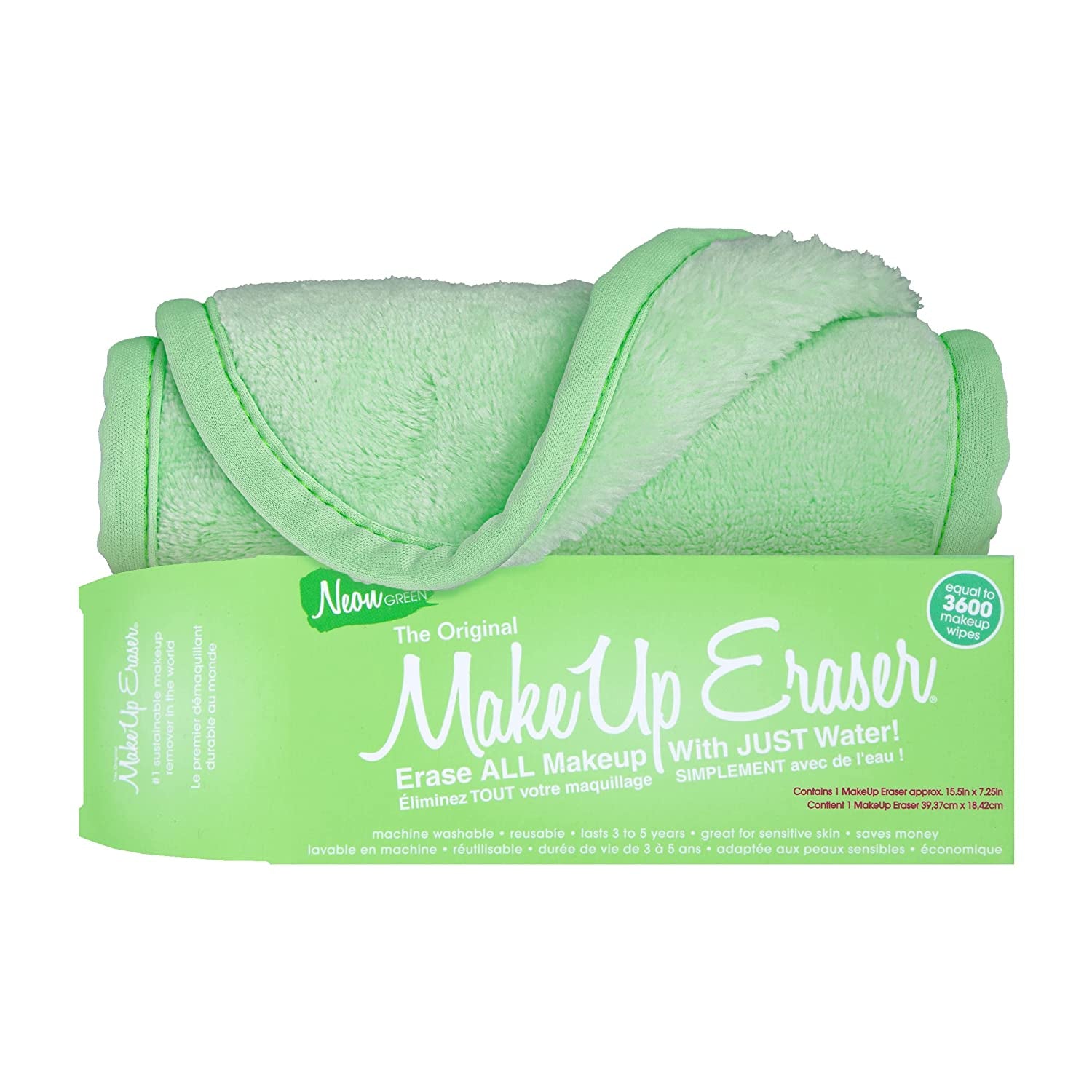 Makeup Eraser, Erase All Makeup with Just Water, Including Waterproof Mascara, Eyeliner, Foundation, Lipstick and More Health & Beauty > Personal Care > Cosmetics > Cosmetic Tools > Makeup Tools Makeup Eraser Neon Green