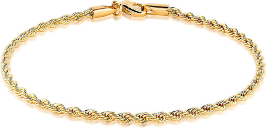 Barzel 18K Gold Plated Braided Rope Anklet for Women - Made in Brazil Apparel & Accessories > Jewelry > Anklets Barzel