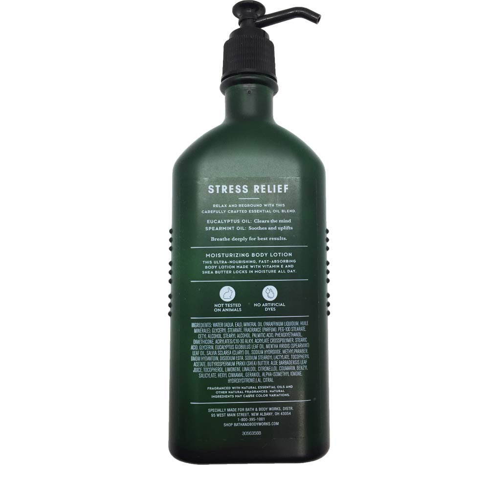 Bath and Body Works Aromatherapy Stress Relief - Eucalyptus-Spearmint Unisex Body Lotion 6.5 Oz Health & Beauty > Personal Care > Cosmetics > Bath & Body Bath and Body Works