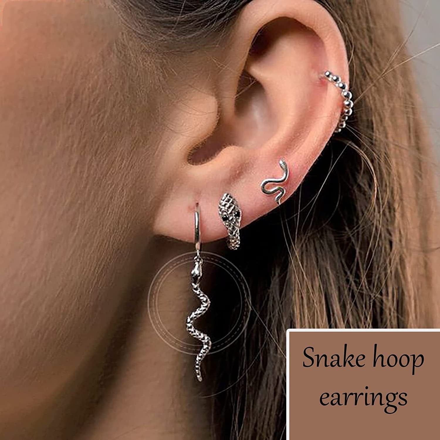 38 Pairs Silver Hoop Earrings Set for Women Multipack, Hypoallergenic Boho Fashion Vintage Acrylic Pearl Stud Hoop Earingings Jewelry for Girls Birthday Christmas Gift