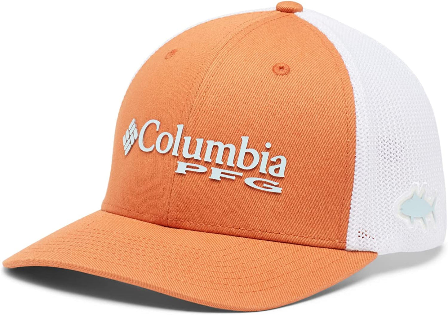 Columbia Women'S PFG Logo Mesh Ball Cap-High Crown Apparel & Accessories > Clothing Accessories > Hats Columbia Island Orange/Spring Blue Small-Medium