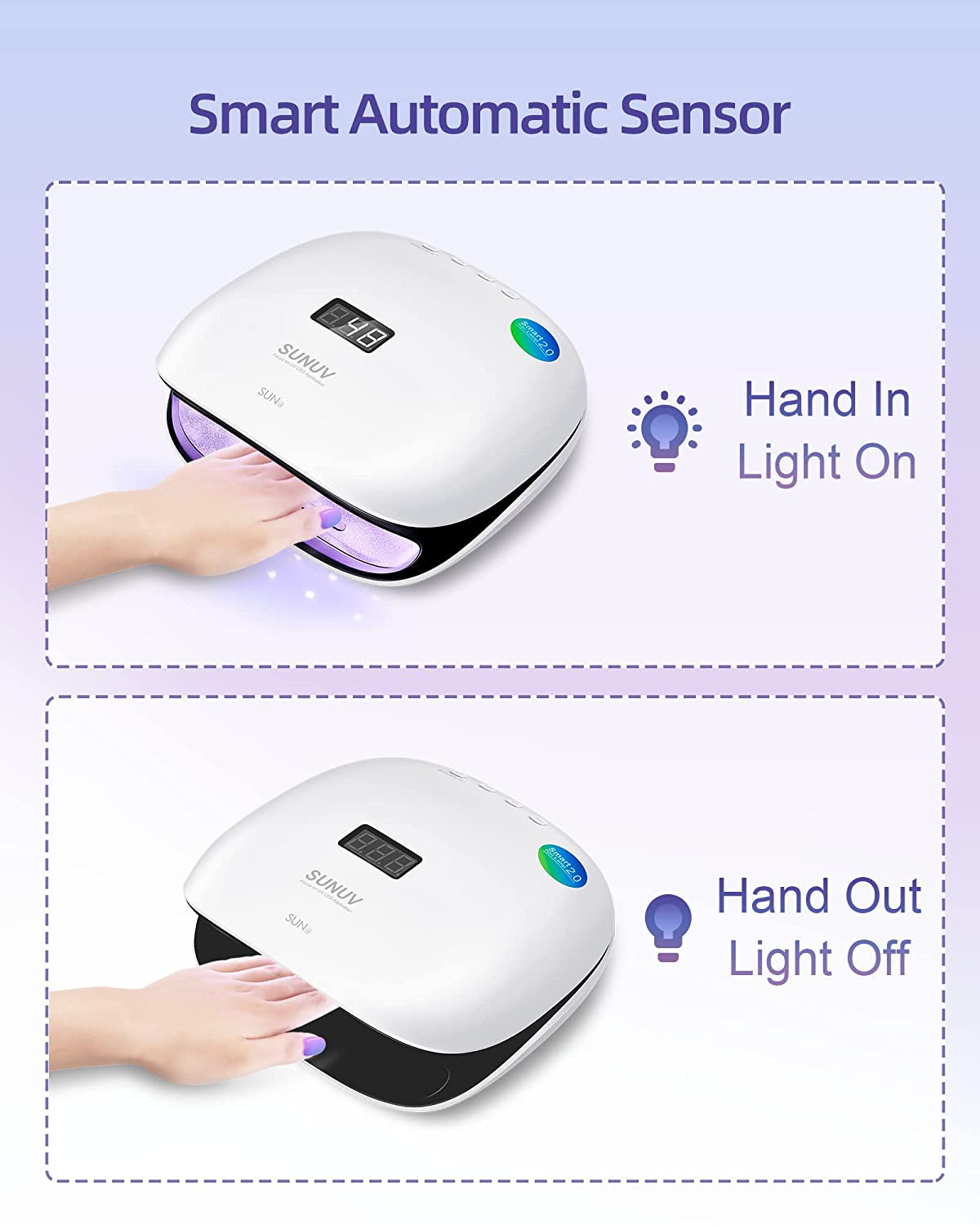 SUNUV 48W UV LED Light Lamp Nail Dryer for Gel Polish with Auto Sensor Professional Nail Art Tools SUN4 Black Health & Beauty > Personal Care > Cosmetics > Cosmetic Tools > Nail Tools SUNUV
