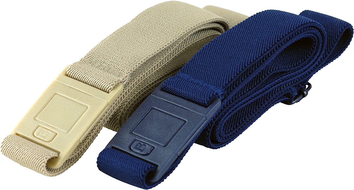 Beltaway-The Square Adjustable No Show Flat Buckle Belt Comfortably Holds Your Pants Up Apparel & Accessories > Clothing Accessories > Belt Buckles BELTAWAY Sand & Denim Plus Size (16-4X)