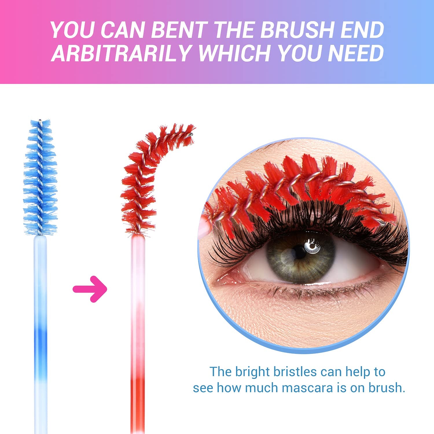 EYESEEK 100Pcs Multicolor Disposable Eyelash Mascara Brushes Makeup Brush Set Eyebrow Wands Applicator Cosmetic for Eye Lash Extensions Makeup Tool Kits (10 Colors Mix) Health & Beauty > Personal Care > Cosmetics > Cosmetic Tools > Makeup Tools EYESEEK