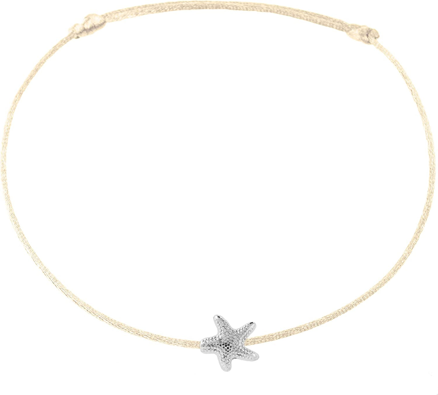 Selfmade Jewelry Anklet with Starfish Silver - Black Foot Chain Beach Jewelry Handmade Ankle Bracelet Adjustable Size Apparel & Accessories > Jewelry > Anklets Selfmade Jewelry Silver - Champagne