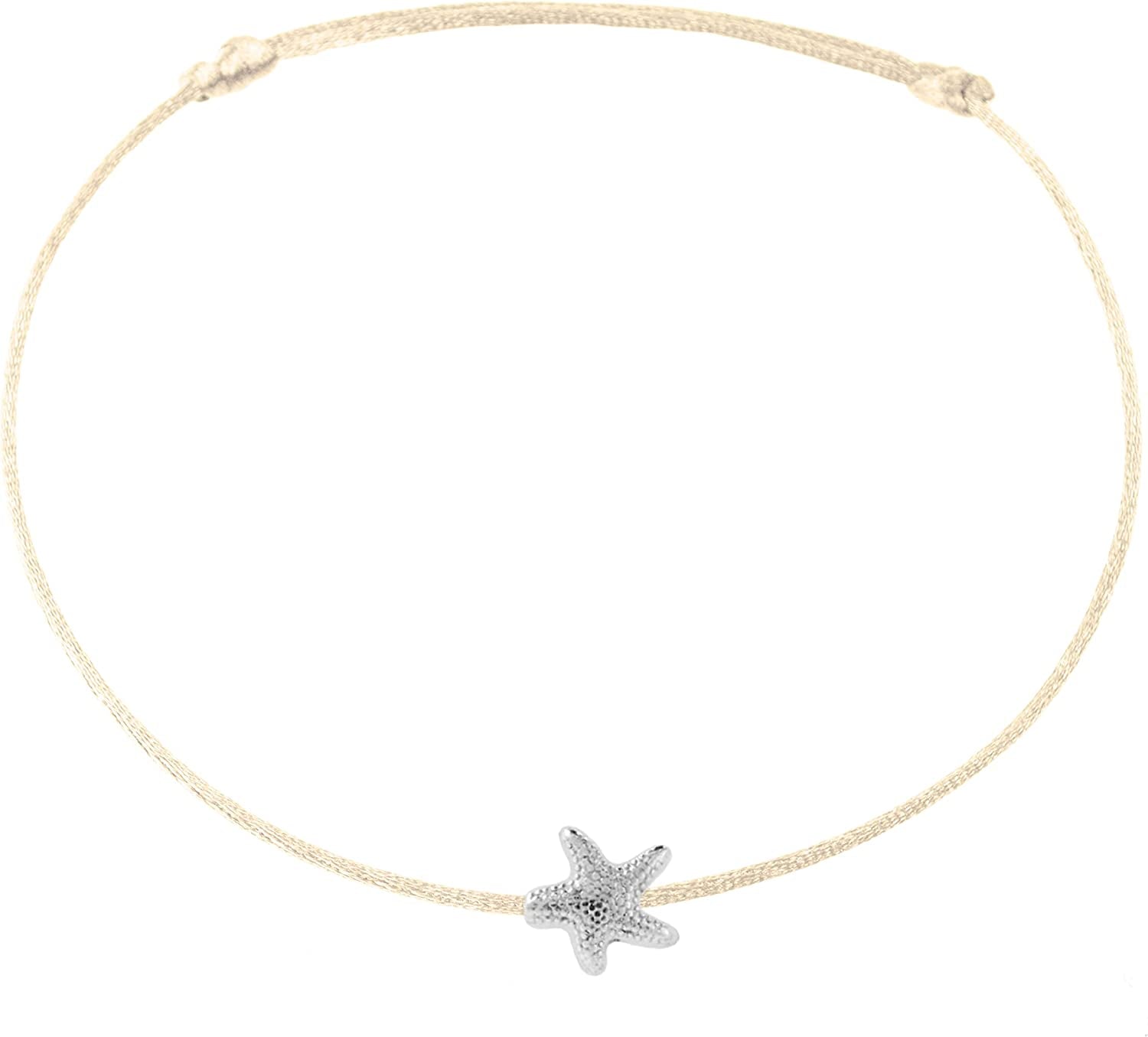 Selfmade Jewelry Anklet with Starfish Silver - Black Foot Chain Beach Jewelry Handmade Ankle Bracelet Adjustable Size Apparel & Accessories > Jewelry > Anklets Selfmade Jewelry Silver - Champagne