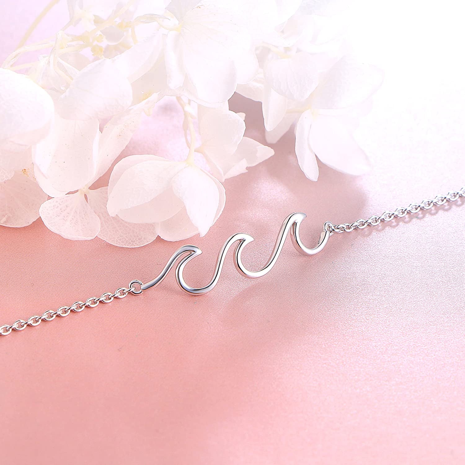 Wave Ocean Beach Sea Anklet for Women S925 Sterling Silver Adjustable Starfish Layered Ankle Foot Bracelet Apparel & Accessories > Jewelry > Anklets Alphm