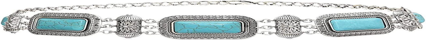Idealway Vintage Waist Chain Hollow Carving Rhinestone Crystal Body Chain Summer Beach Body Waist Chain Jewelry Apparel & Accessories > Jewelry > Body Jewelry idealway Turquoise
