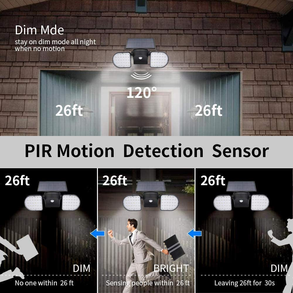 Fitybow Solar Lights Outdoor, Solar Security Lights with Motion Sensor 56 LED Solar Spotlight Lights Waterproof Solar Powered Wall Light Dual Head 360°Rotatable for Yard Garage Patio (2Pack) Apparel & Accessories > Jewelry > Body Jewelry Fitybow