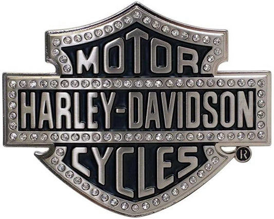 Harley-Davidson Women'S Belt Buckle Lineage Bling Bar & Shield Silver HDWBU10635 Apparel & Accessories > Clothing Accessories > Belt Buckles Harley-Davidson
