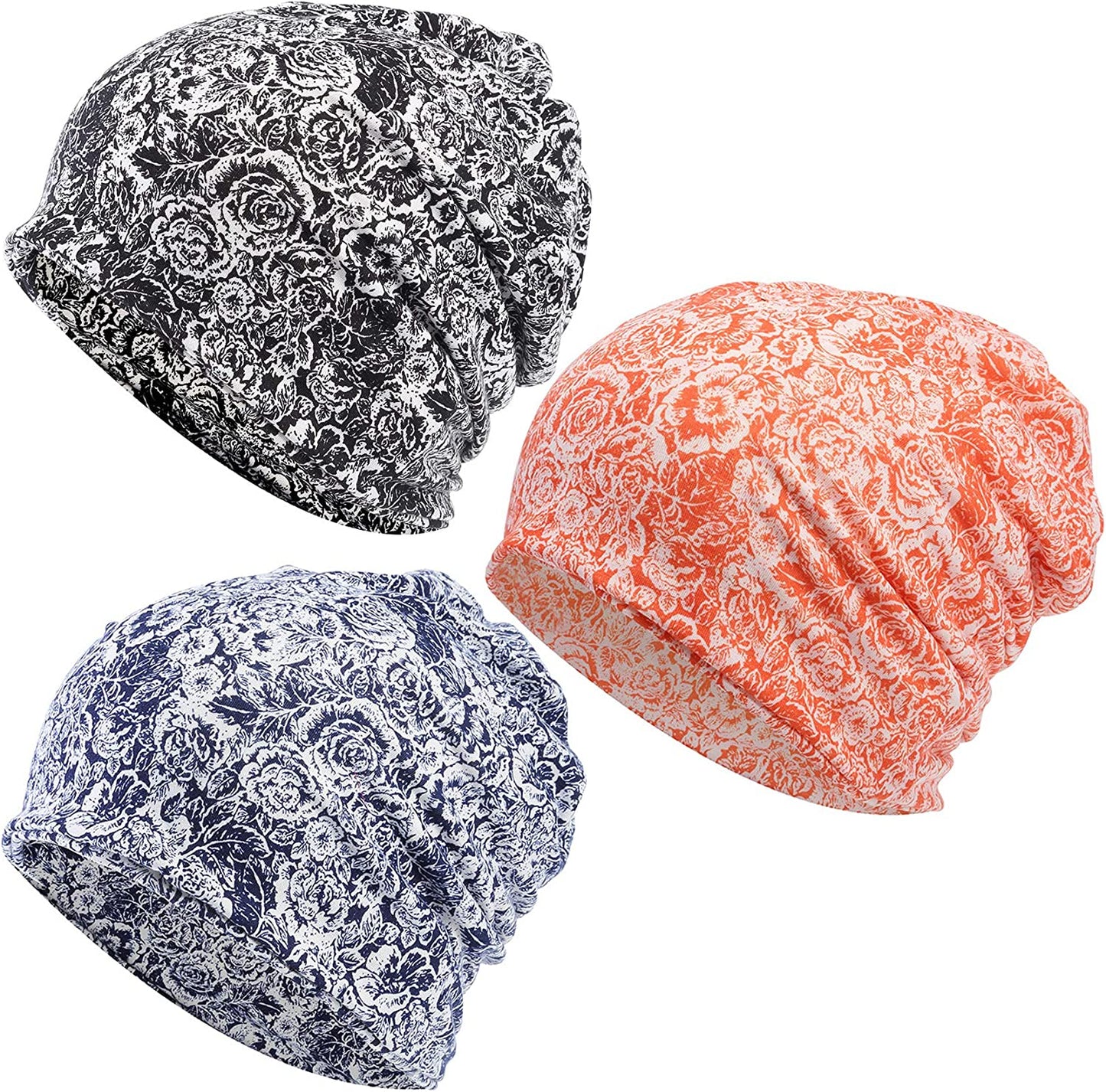 Kayier Women'S Baggy Casual Chemo Beanie Hats Headwear Caps Apparel & Accessories > Clothing Accessories > Headwear Kayier 3 Pack-n