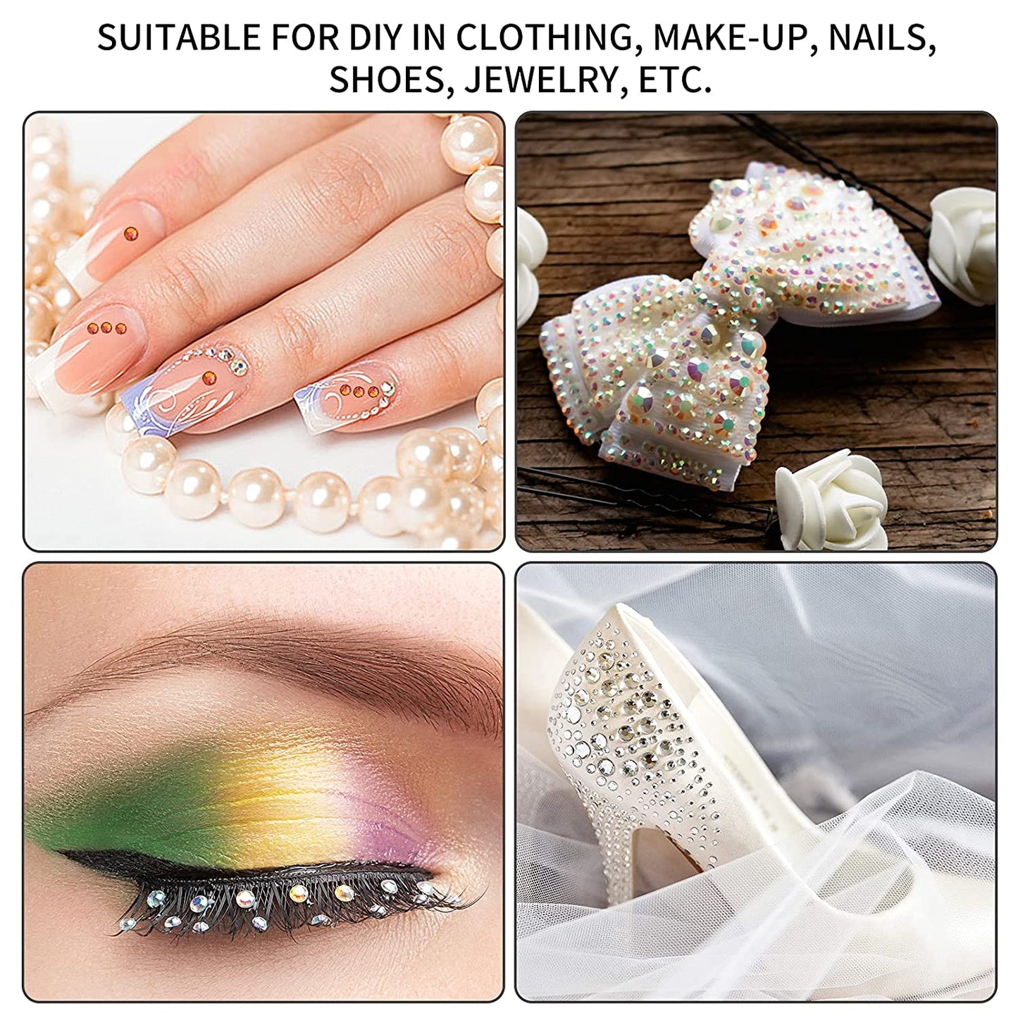 Artdone Nail Art Rhinestones 5000Pcs+2000Pcs+1728Pcs+120Pcs Multi Shapes Glass Crystal AB Rhinestones for Nail Gems with Tools and Nail Rhinestone Glue Nail Decoration and Accessories Kit. Health & Beauty > Personal Care > Cosmetics > Cosmetic Tools > Nail Tools Artdone