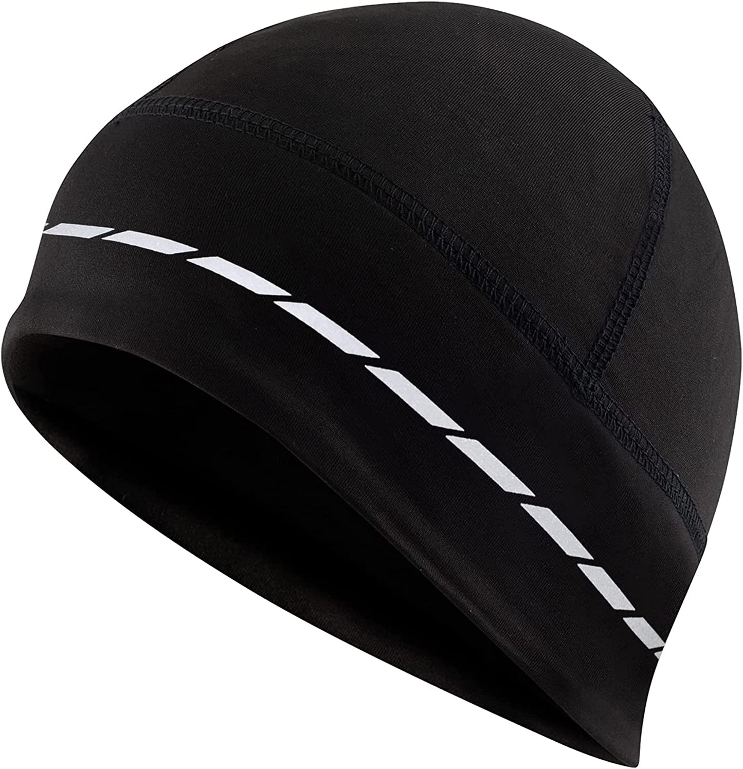 Skull Cap Helmet Liner Running Beanie - Winter Thermal under Helmet Cycling Head Hat - Ultimate Moisture Wicking Performance Apparel & Accessories > Clothing Accessories > Headwear Tough Headwear Black - Reflective One Size