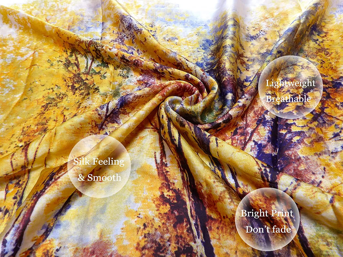 Silk Scarf for Women Fashion Long Satin Lightweight Large Shawl Wrap Printed Sleep 70''X35'' Apparel & Accessories > Clothing Accessories > Scarves & Shawls Wealish