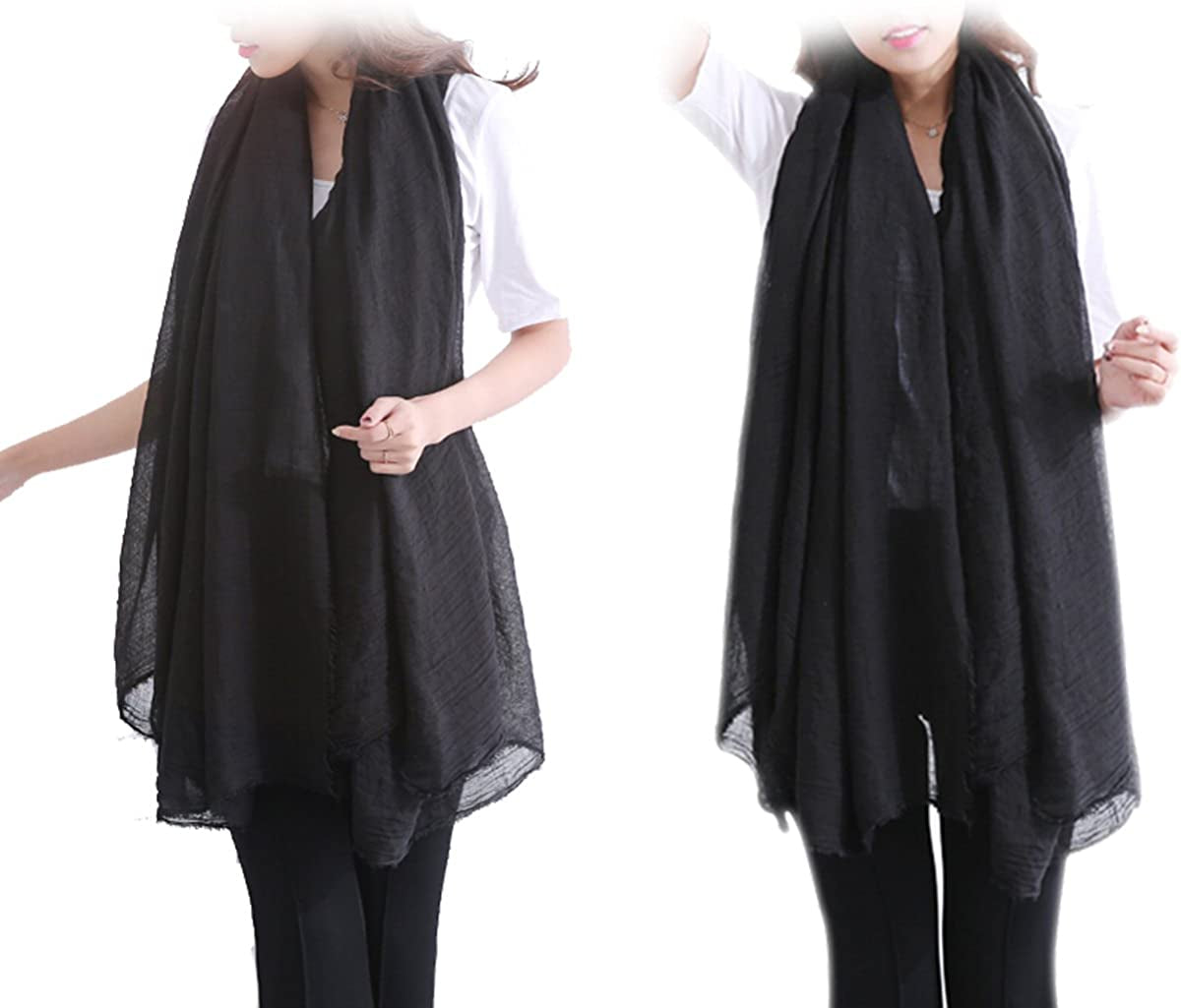 Iristide Women Summer Scarfs Large Long Lightweight Linen Beach Gauze Shawl Wrap 75”×43” Apparel & Accessories > Clothing Accessories > Scarves & Shawls Iristide