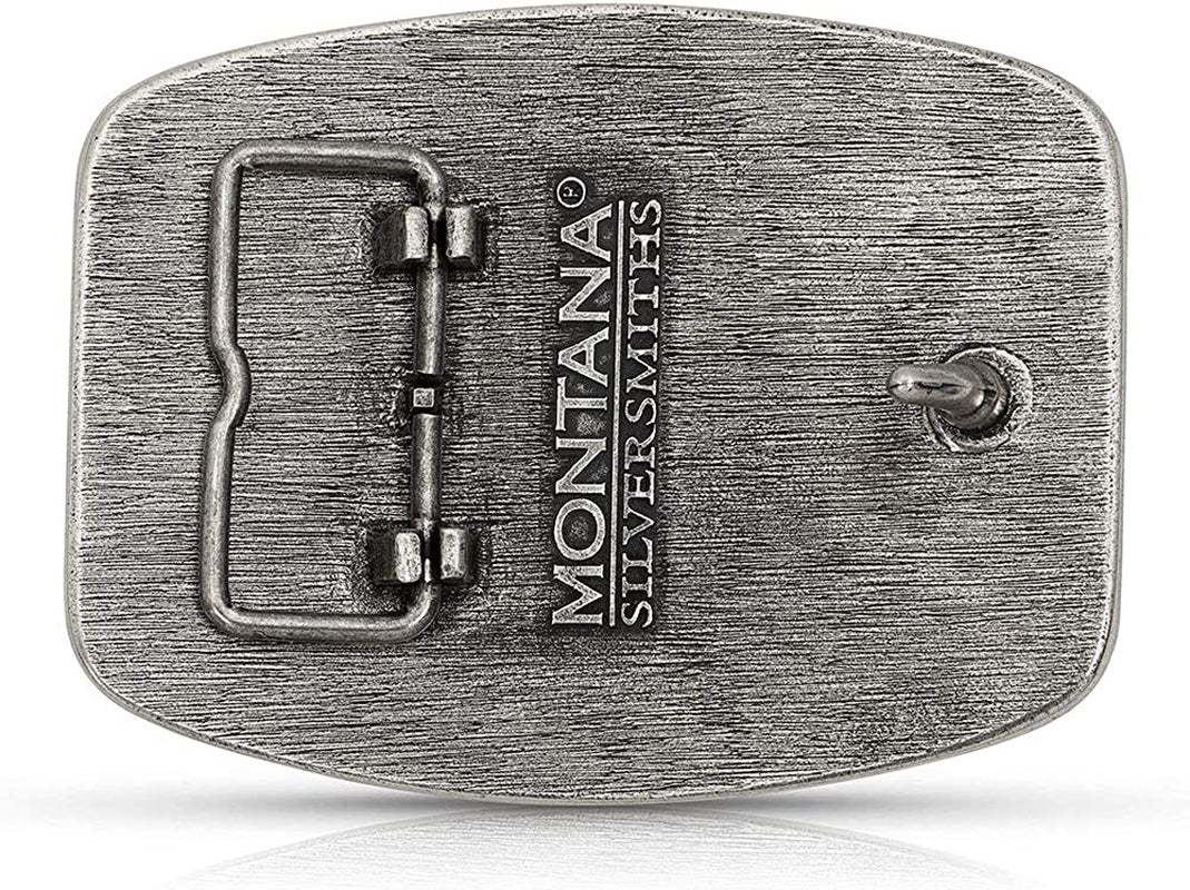 Montana Silversmiths 2Nd Amendment Series Attitude Western Belt Buckle (Defending Freedom USA - Tri Color) Apparel & Accessories > Clothing Accessories > Belt Buckles Montana Silversmiths