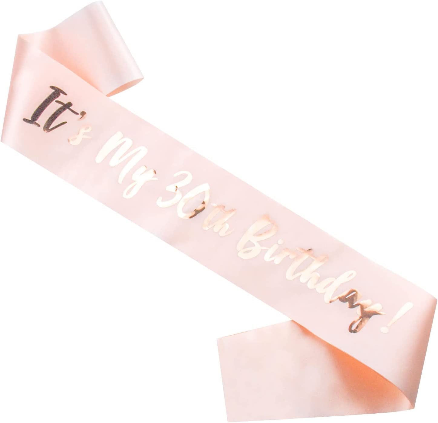 SGKUED 'It'S My 30Th Birthday' Sash, Rose Gold Soft Satin Sash with Rose Foil Lettering Birthday Sash for Women 30Th Birthday Party Favors and Decorations Apparel & Accessories > Clothing Accessories > Sashes SGKUED It's My 30th Birthday Sash