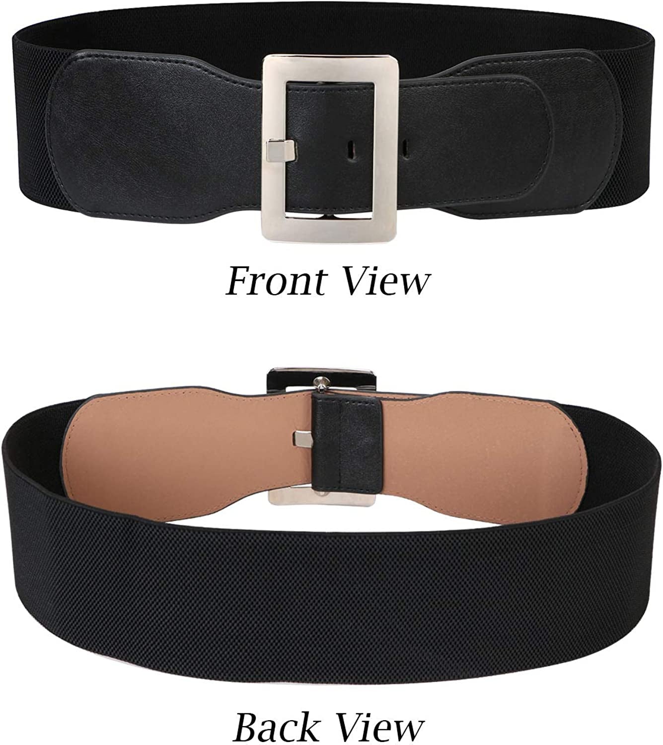 Women Wide Cinch Waist Belt Ladies Fashion Belt for Dresses with Metal Buckle Apparel & Accessories > Clothing Accessories > Belts SUOSDEY