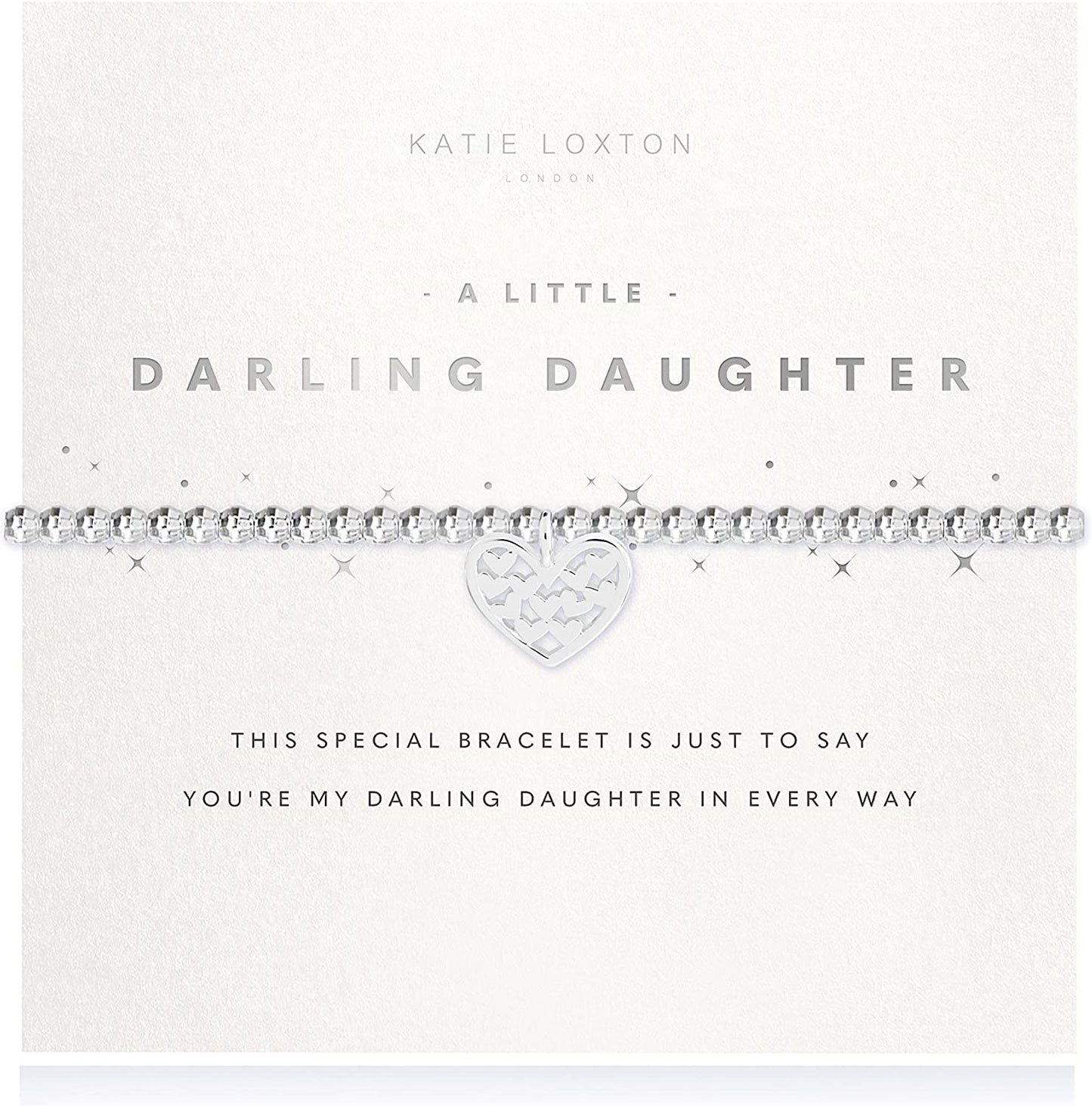 Katie Loxton a Little Family Womens Stretch Adjustable Band Fashion Faceted Charm Bracelet Apparel & Accessories > Jewelry > Bracelets Katie Loxton DARLING DAUGHTER
