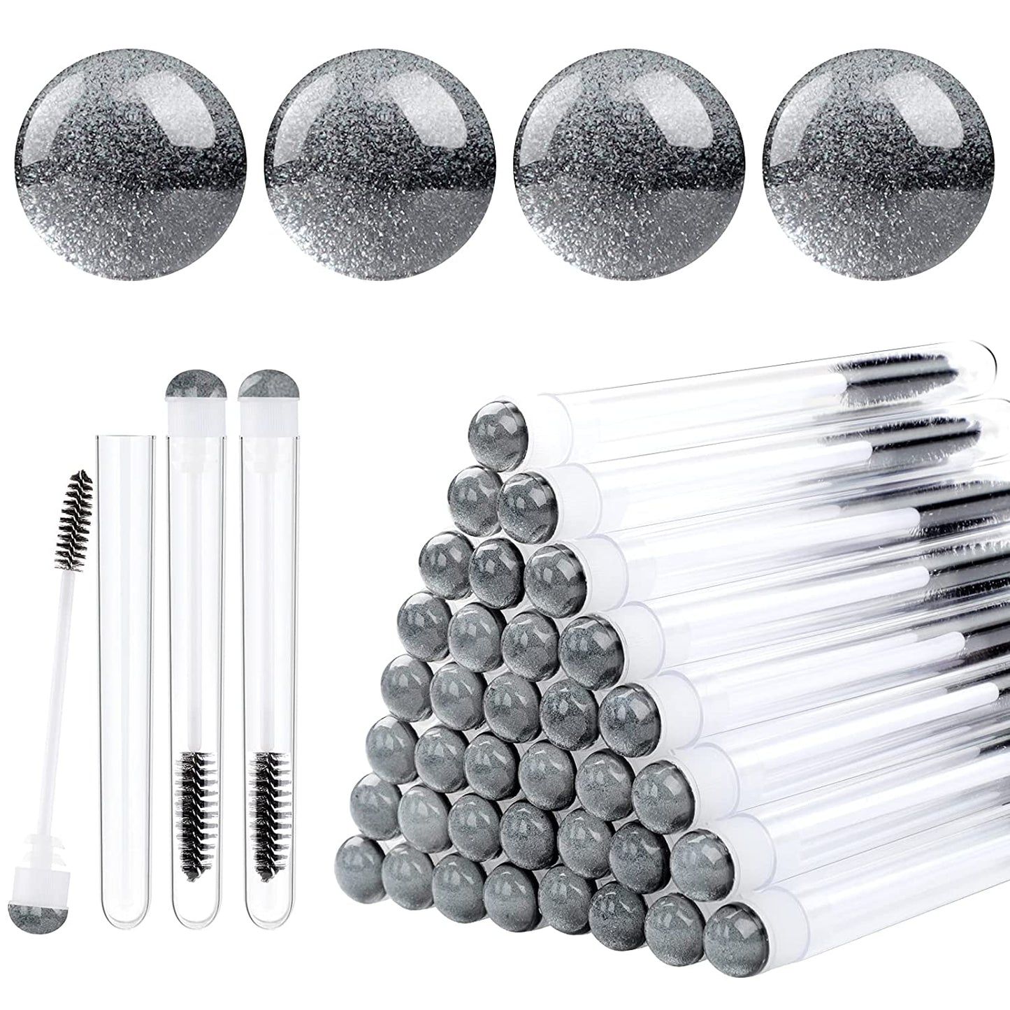 Dming 10Pcs Eyelash Brush Lash Wand Makeup Tool Eyelash Extension Supplies Cleaning Brush Diamond Mascara Mix Color Health & Beauty > Personal Care > Cosmetics > Cosmetic Tools > Makeup Tools Dming sky black 50 Count (Pack of 1)