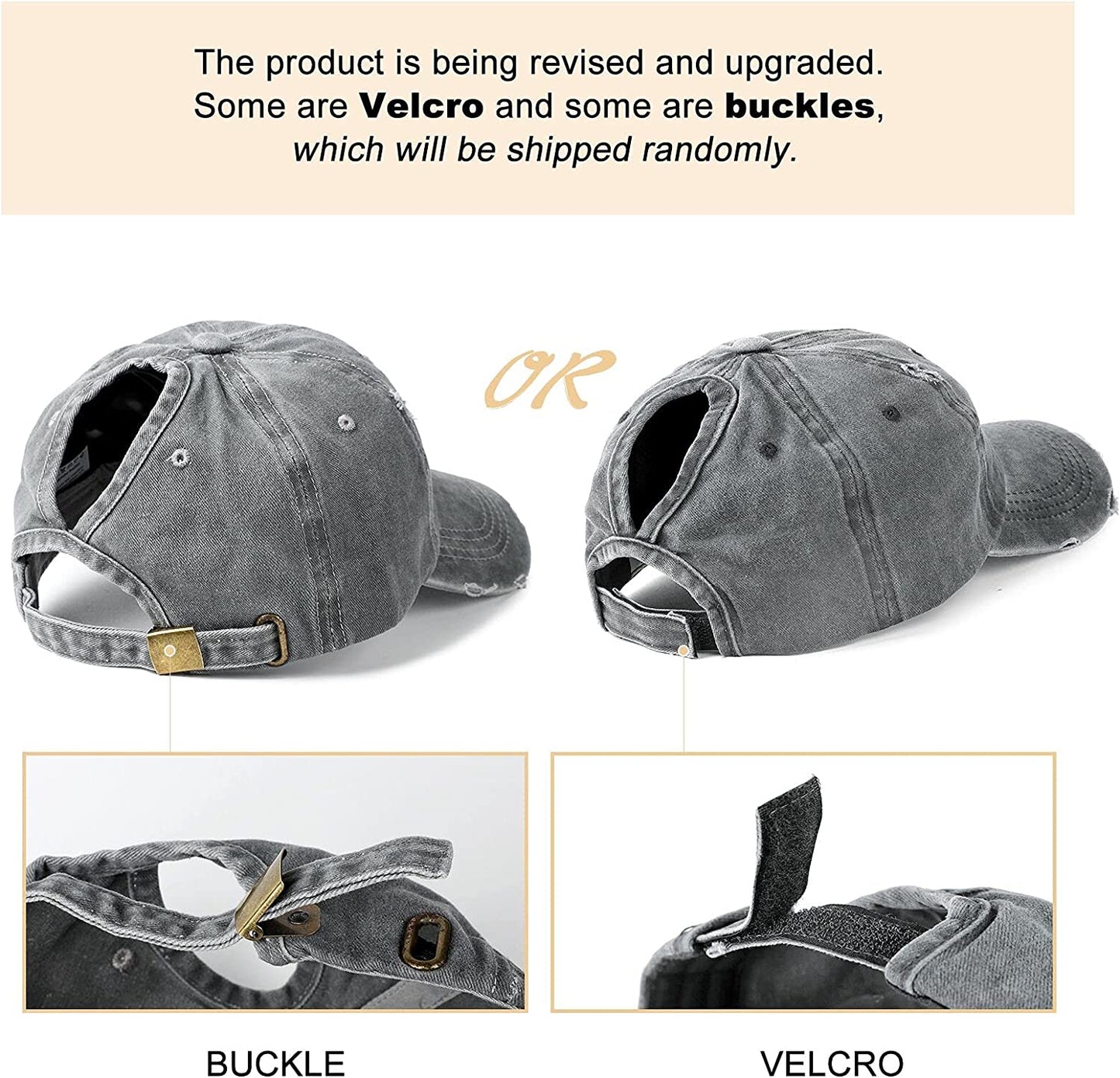 Lvaiz Womens Distressed Baseball Cap Mens Mesh Back Sport Hat Versatile Washed Dad Hat with Ponytail Hole Apparel & Accessories > Clothing Accessories > Hats Lvaiz