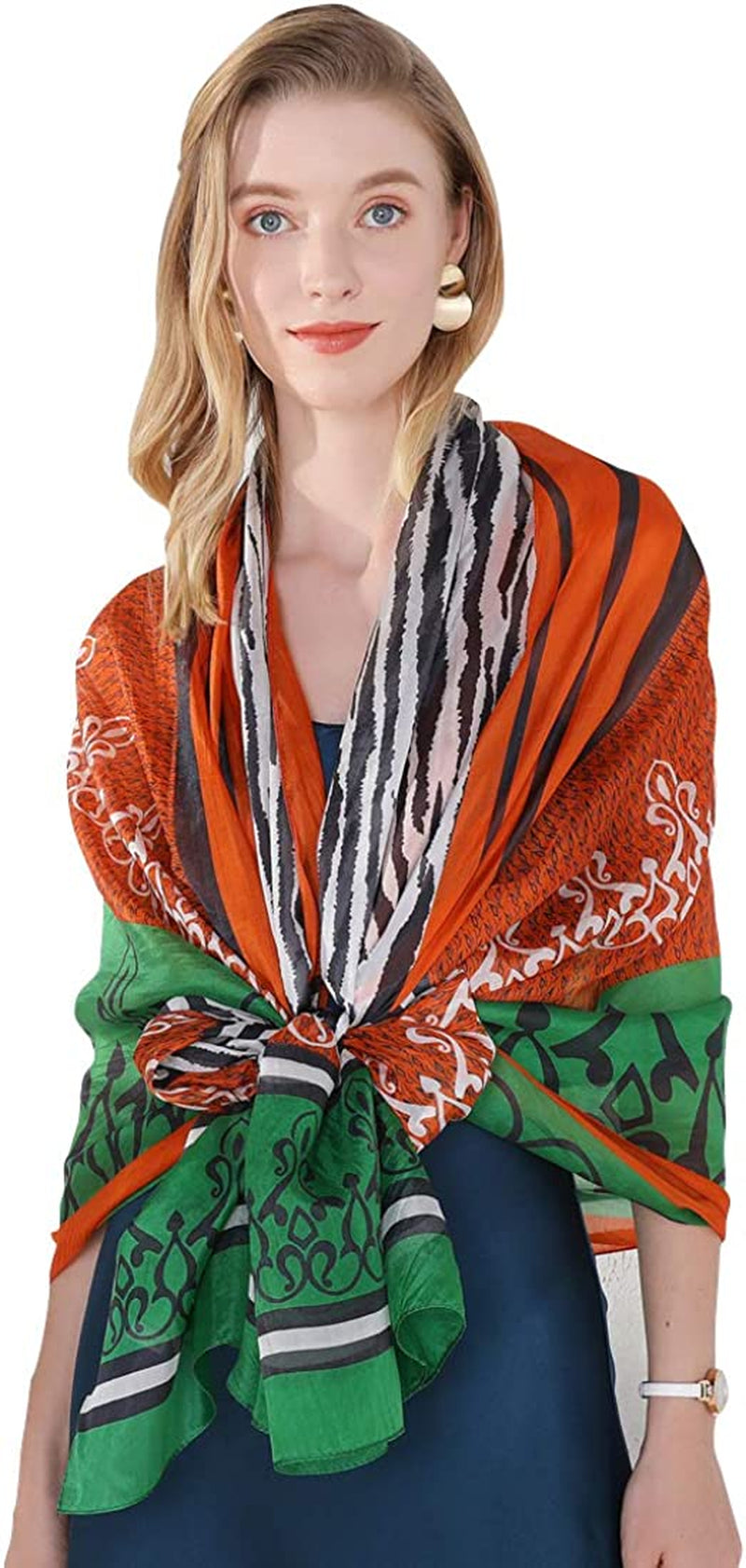 DANA XU Women'S Mulberry Satin Silk Fashion Summer Shawls Large Size Floral Scarf Oversize Soft Wraps for Evening Dresses Apparel & Accessories > Clothing Accessories > Scarves & Shawls DANA XU Green&red 01