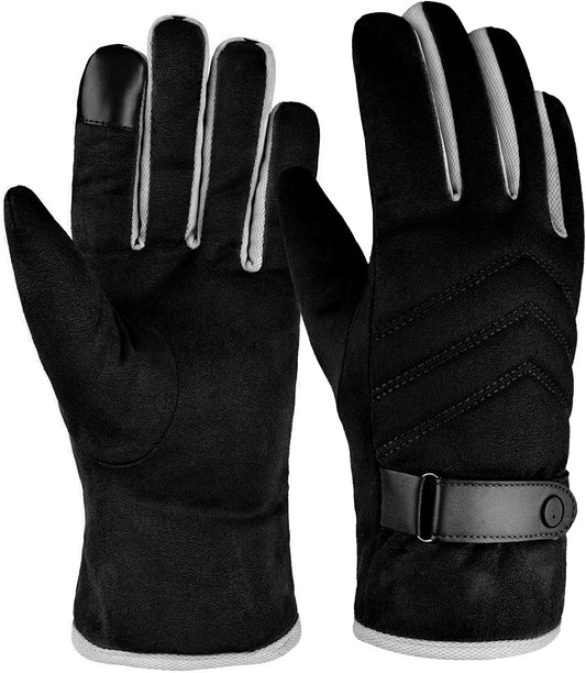 Migoo Winter Warm Gloves for Men Women, Windproof Thermal Gloves for Cold Weather Anti-Slip Snow Gloves for Driving Cycling Running Skiing Fishing Hiking Outdoor Sports Black Apparel & Accessories > Clothing Accessories > Gloves & Mittens MiGoo