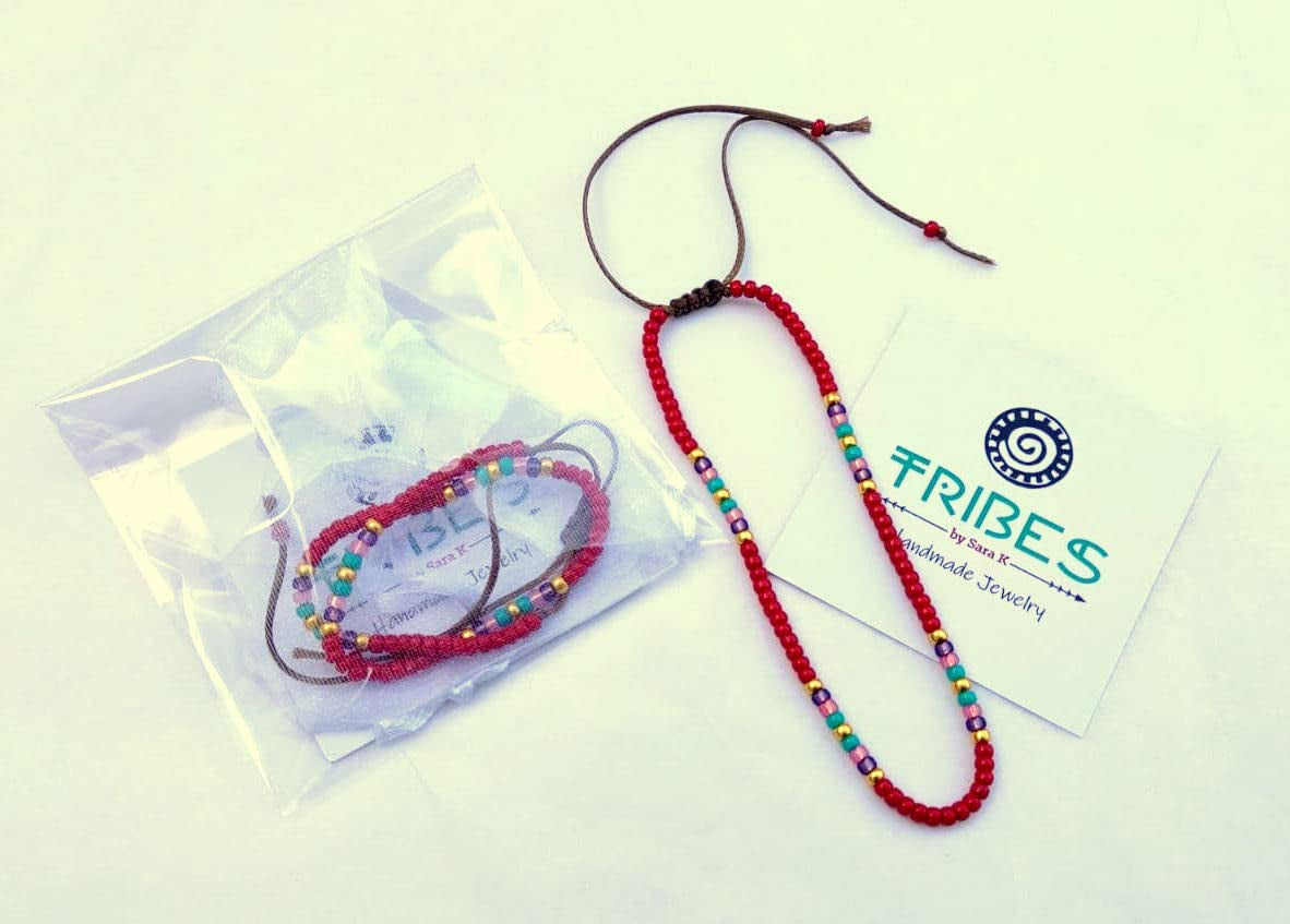 Beaded Anklet for Women, Boho Bohemian Native American Hippie Style, Unique Colorful Waterproof Beach Anklet, Handmade by Tribes Apparel & Accessories > Jewelry > Anklets Tribes by Sara K