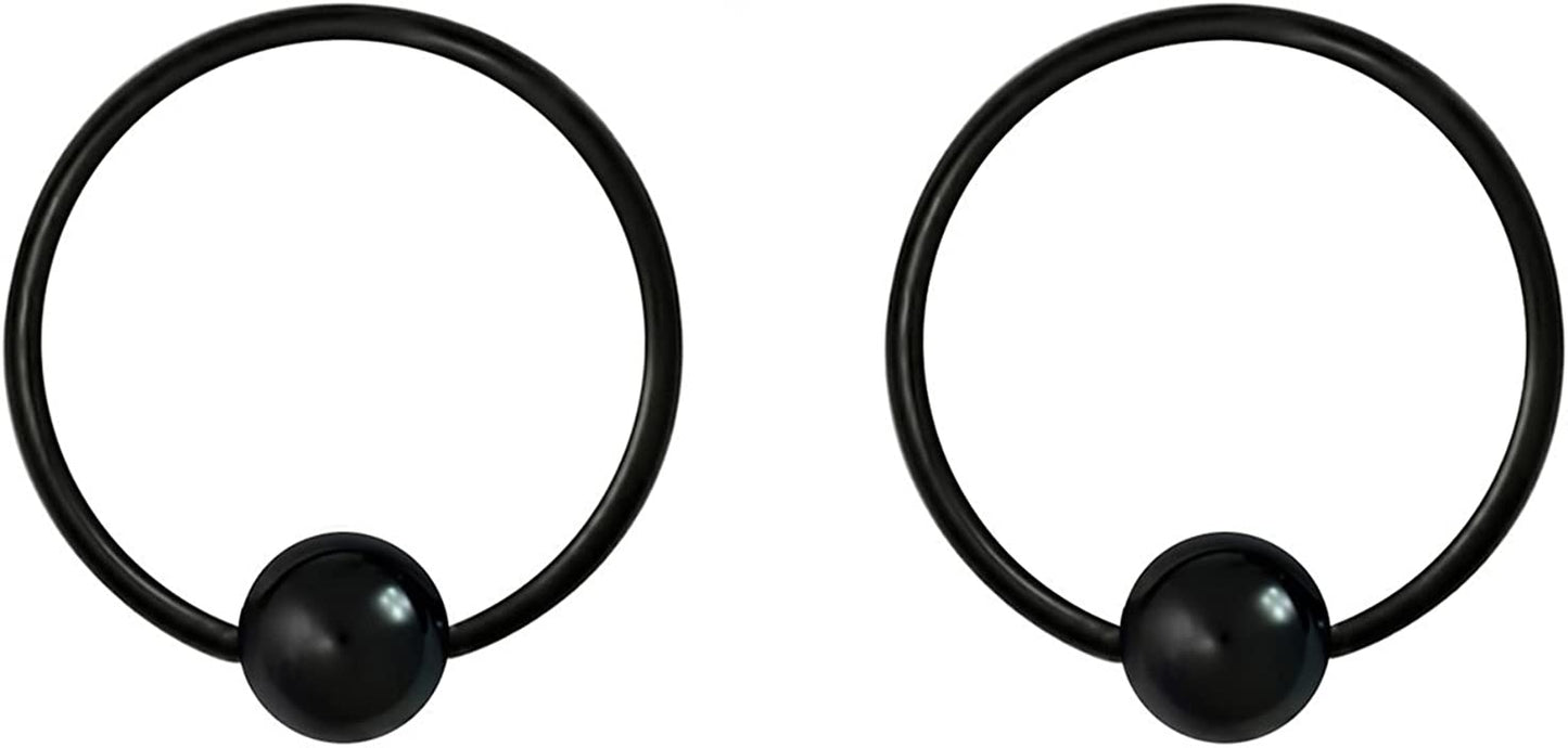 Forbidden Body Jewelry 316L Surgical Steel Captive Bead Piercing Hoop (Pair) 10G 12G 14G 16G 18G 20G, Diameter 6 to 12Mm Black and Rainbow Apparel & Accessories > Jewelry > Rings Forbidden Body Jewelry Black: 20g, 10mm