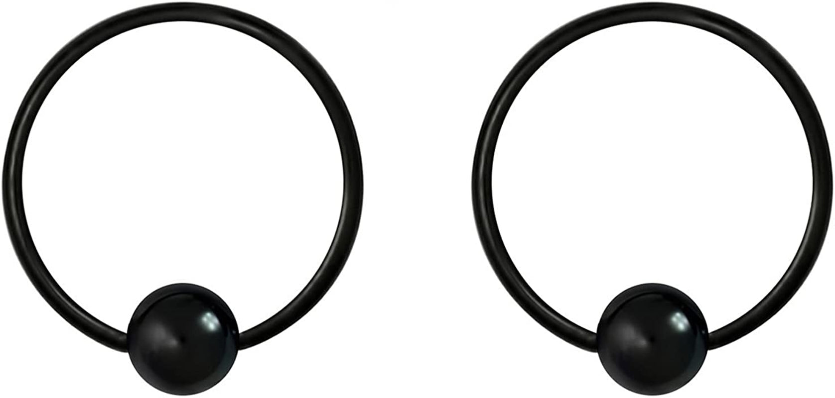 Forbidden Body Jewelry 316L Surgical Steel Captive Bead Piercing Hoop (Pair) 10G 12G 14G 16G 18G 20G, Diameter 6 to 12Mm Black and Rainbow Apparel & Accessories > Jewelry > Rings Forbidden Body Jewelry Black: 20g, 10mm
