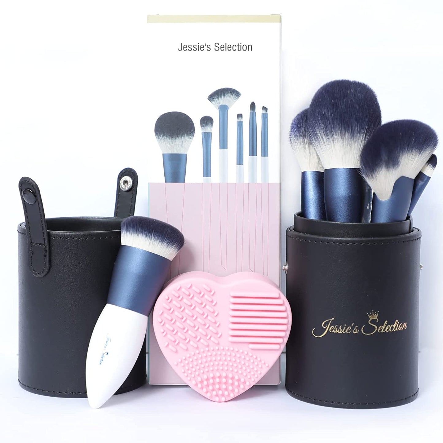 JESSIE'S SELECTION Makeup Brushes 12 Pcs Professional Makeup Brush Set with Brush Holder Makeup Brush Cleaner Eyeshadow,Blush,Lip,Concealer,Face Mask,Blending,Full Face Cosmetic Makeup Kit Health & Beauty > Personal Care > Cosmetics > Cosmetic Tools > Makeup Tools jessie's selection 13pcs