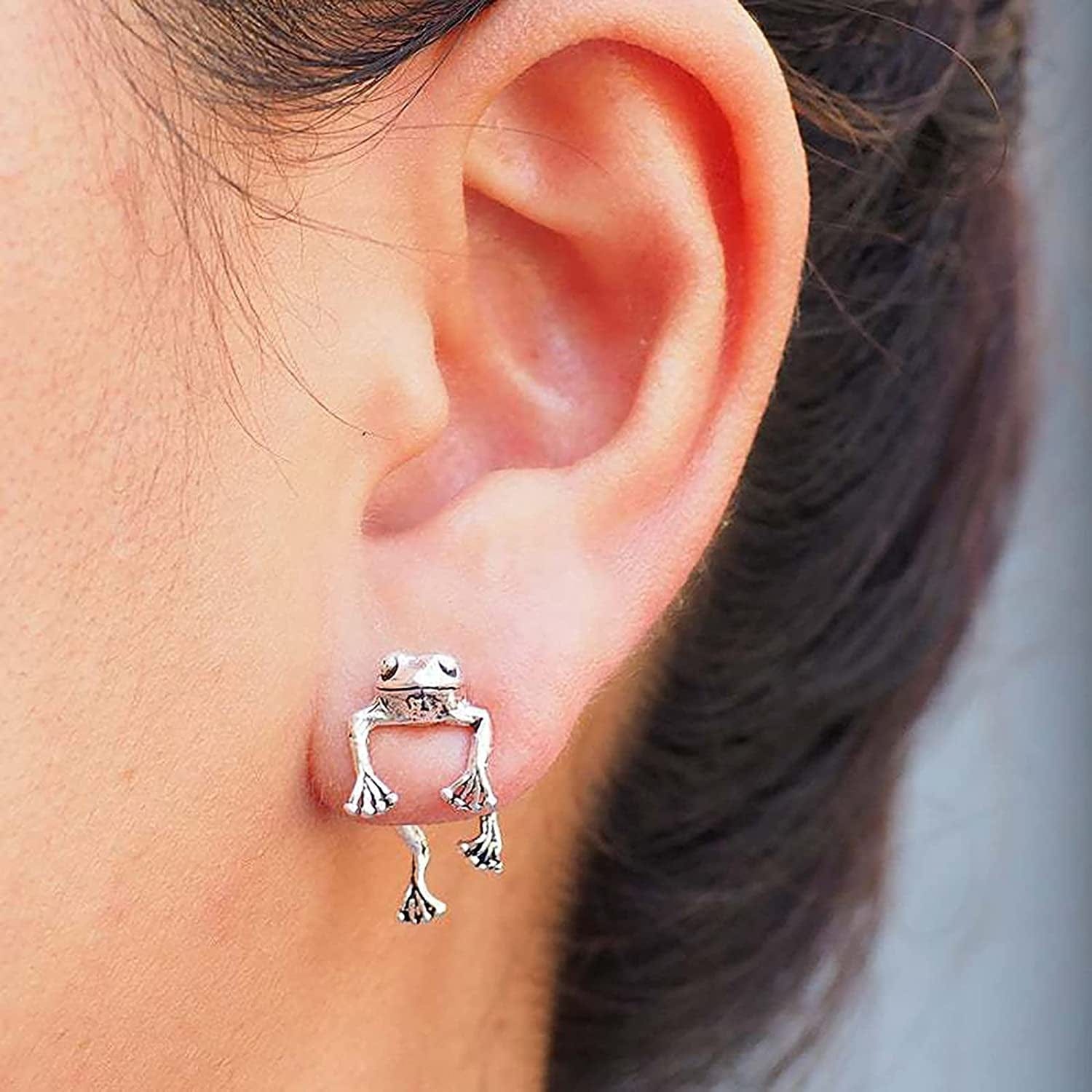 3D Stud for Women Stud Ear Cat Earrings Anniversary Birthday Dangle Vintage for Girls Animal Stud Cute Earrings Cat for Women, Black, One Size C3 / One Size