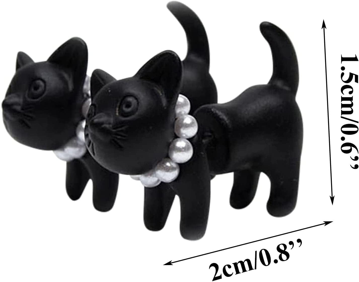 3D Stud for Women Stud Ear Cat Earrings Anniversary Birthday Dangle Vintage for Girls Animal Stud Cute Earrings Cat for Women, Black, One Size