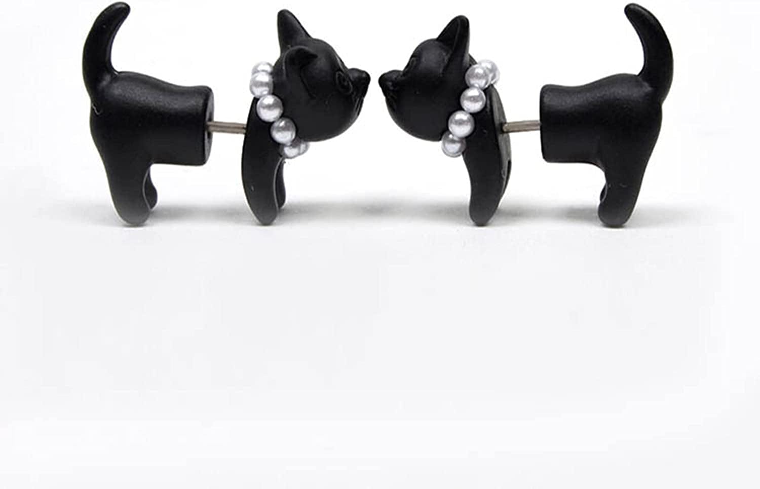 3D Stud for Women Stud Ear Cat Earrings Anniversary Birthday Dangle Vintage for Girls Animal Stud Cute Earrings Cat for Women, Black, One Size
