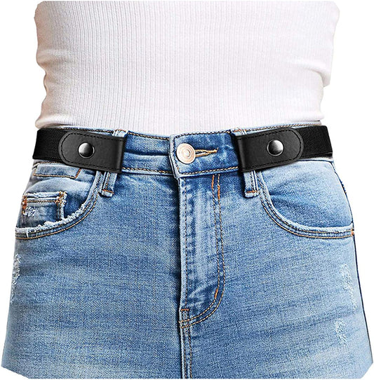 Buckle Free Comfortable Elastic Belt for Women or Men, Buckle-Less No Bulge No Hassle Invisible Belts by WHIPPY Apparel & Accessories > Clothing Accessories > Belts WHIPPY 1-black Large Size: 32"-48"