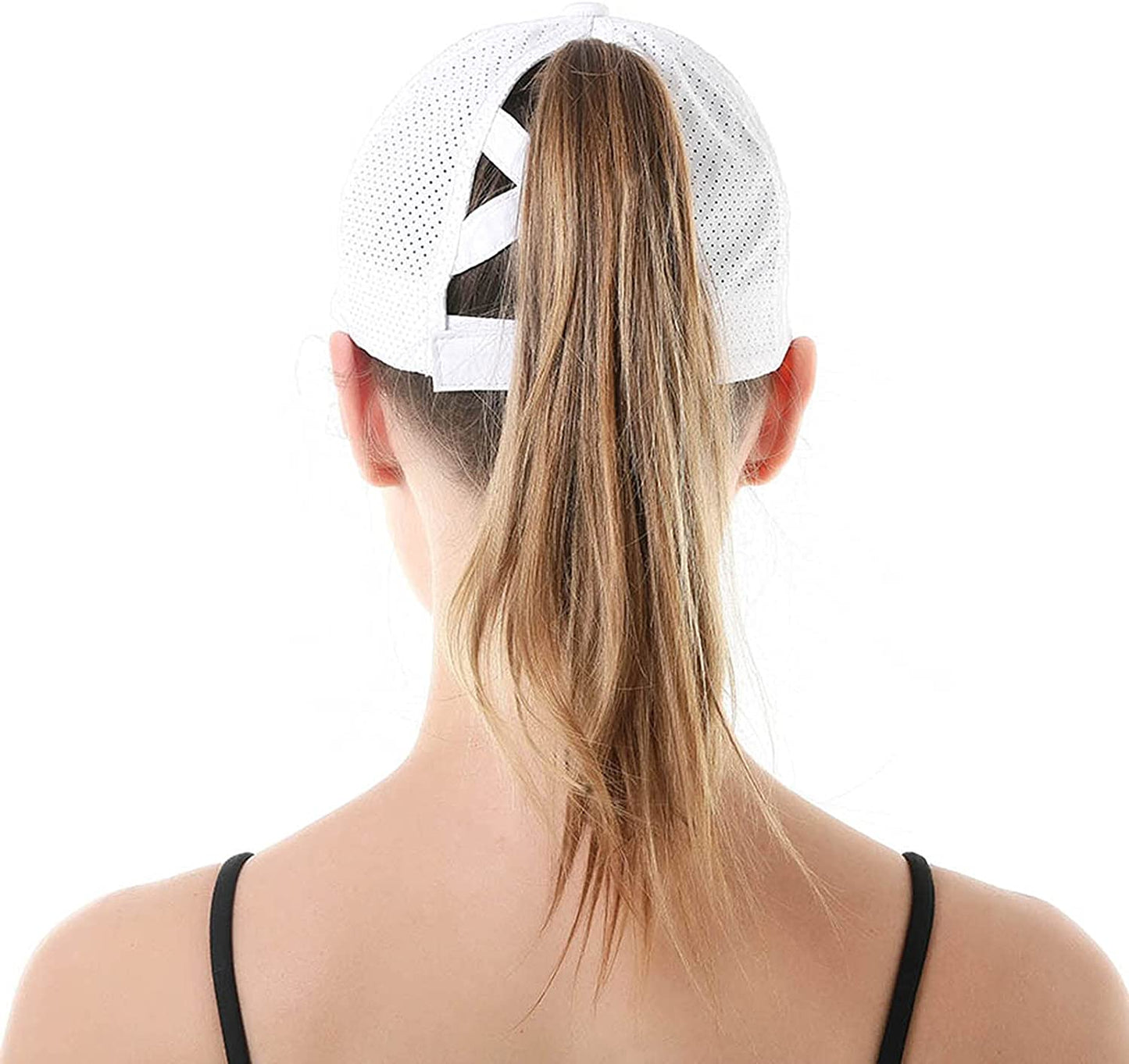 Muryobao 2 Packs Womens Criss Cross Ponytail Baseball Cap High Messy Bun Ponycap Quick Drying Mesh Outdoor Sports Travel Hat Apparel & Accessories > Clothing Accessories > Hats Muryobao