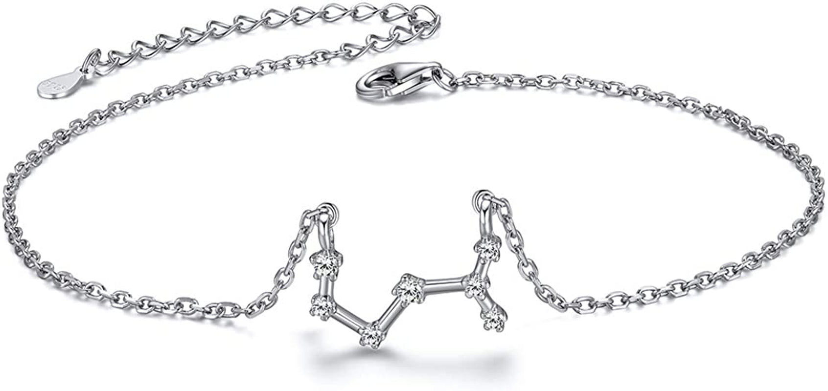 Chicsilver 12 Constellation Zodiac Anklet for Women Girls Sterling Silver Cubic Zirconia Horoscope Ankle Bracelets, 8"-10" Adjustable(With Gift Box) Apparel & Accessories > Jewelry > Anklets ChicSilver Jewelry Scorpio (Oct 23 - Nov 21)