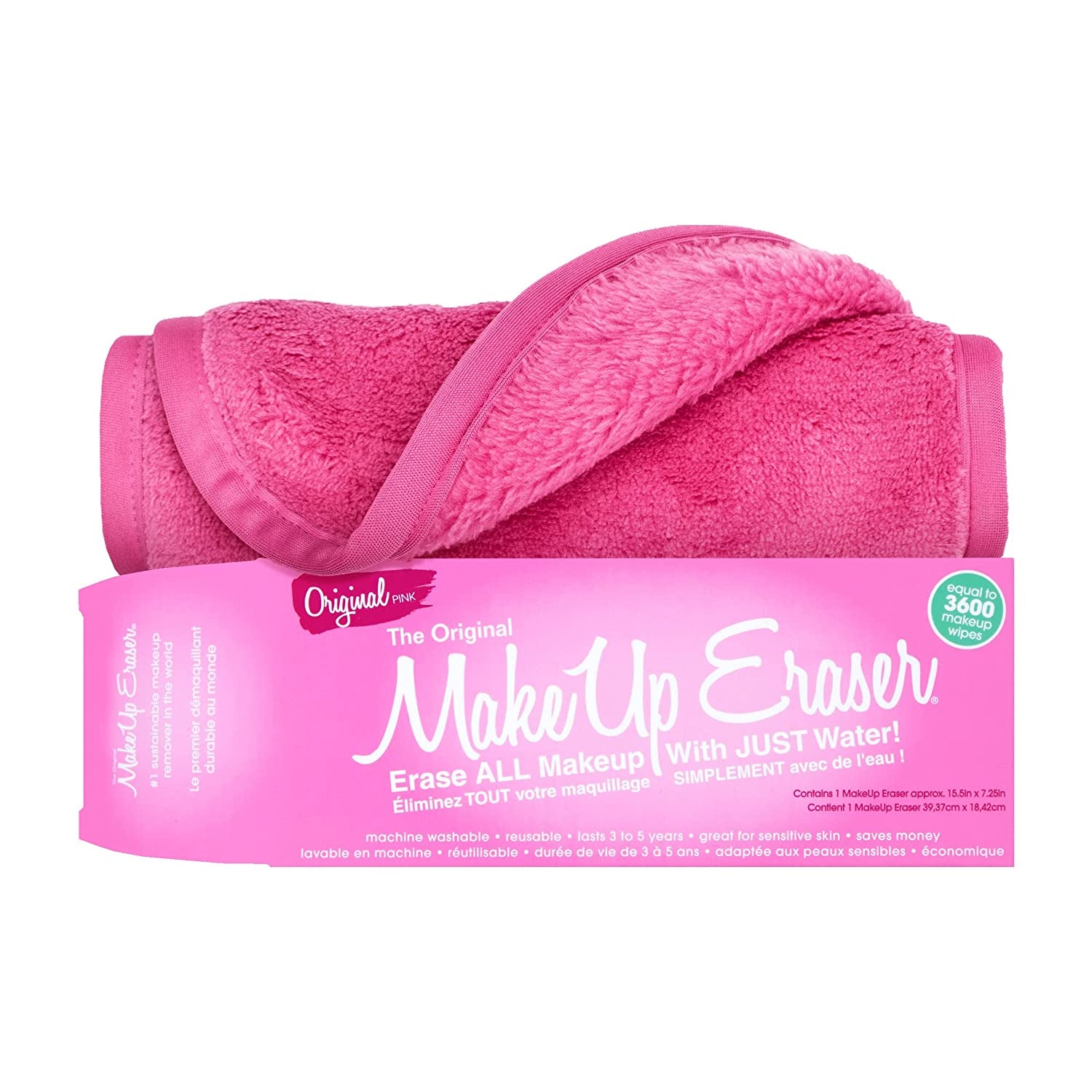 Makeup Eraser, Erase All Makeup with Just Water, Including Waterproof Mascara, Eyeliner, Foundation, Lipstick and More Health & Beauty > Personal Care > Cosmetics > Cosmetic Tools > Makeup Tools Makeup Eraser Original Pink