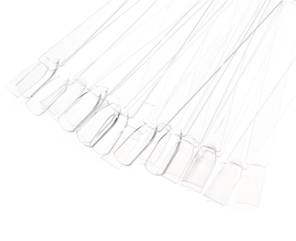 Tfscloin 100Pcs Fan-Shaped Nail Swatch Sticks, False Fake Nail Art Tips Sticks Polish Gel Salon Display Practice Tools with Metal Split Ring Holder (Clear) Health & Beauty > Personal Care > Cosmetics > Cosmetic Tools > Nail Tools Tfscloin
