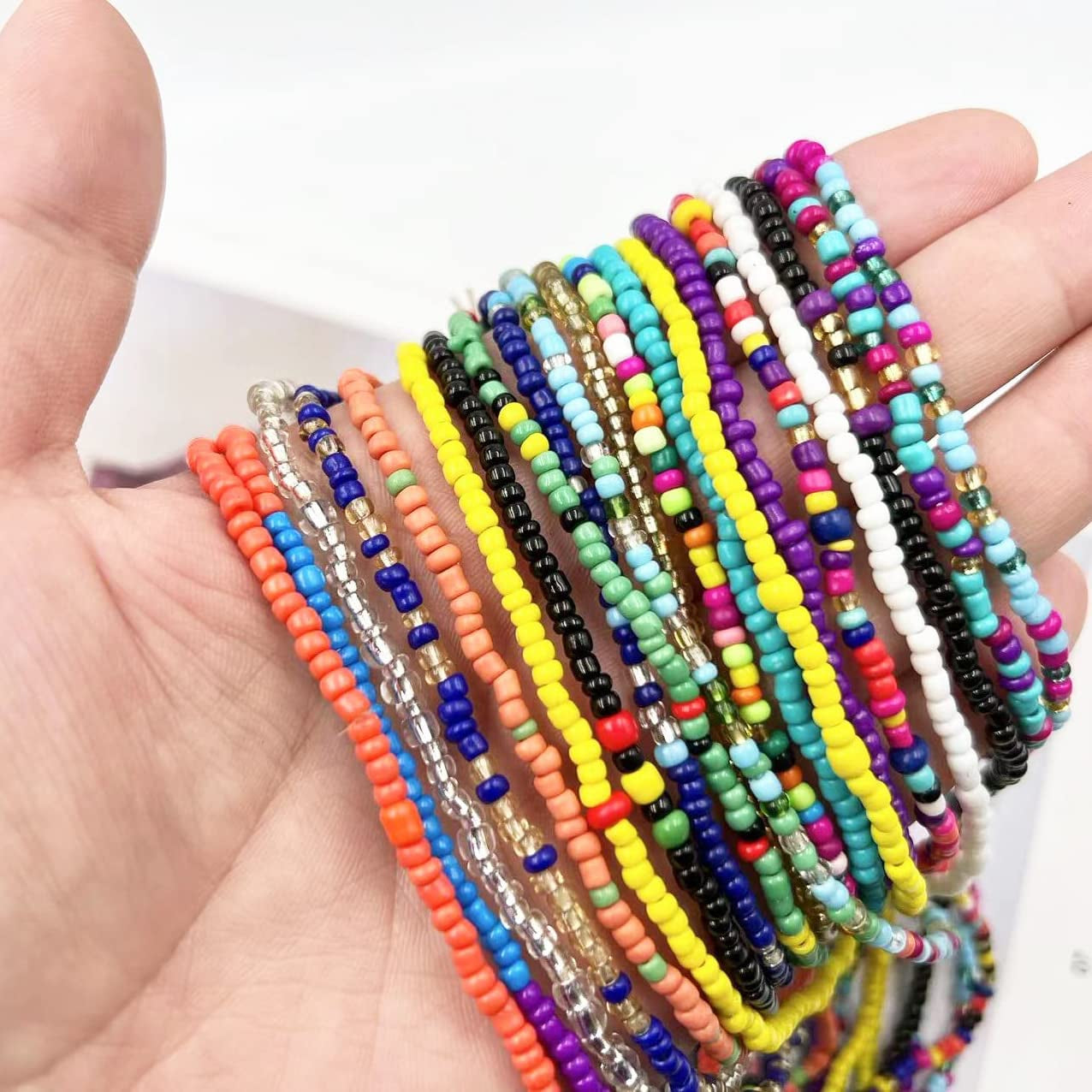 Waist Beads for Women,20Pcs African Waist Beads Belly Chain Multilayer Body Jewelry Accessories Handmade Colorful Beads Elastic Waist Chain Apparel & Accessories > Jewelry > Body Jewelry CSIYANJRY99