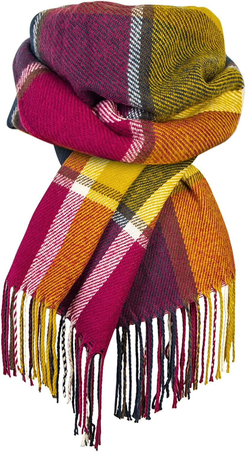 Loritta Womens Scarf Fashion Long Plaid Shawls Wraps Big Grid Winter Warm Lattice Large Scarves Gifts Apparel & Accessories > Clothing Accessories > Scarves & Shawls Loritta